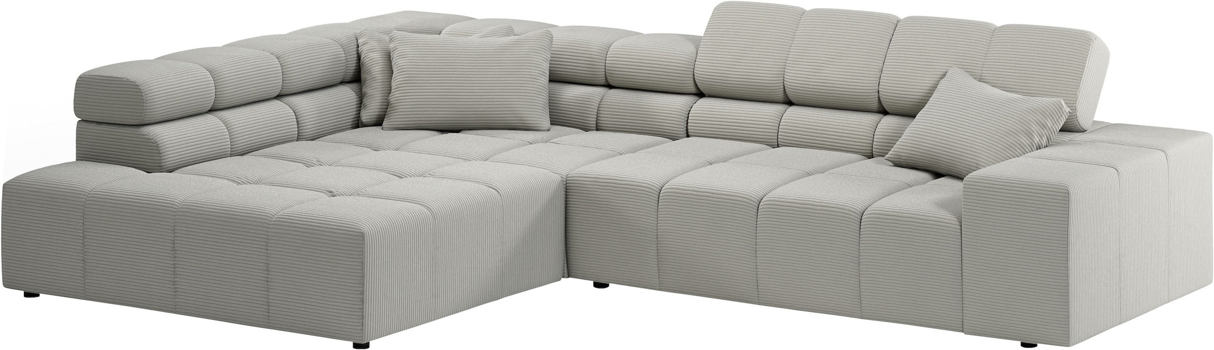 INOSIGN Ecksofa »Ancona incl. Kopfteilverstellung, Breite 319cm, L-Form«, wahlweise motorische Sitztiefenverstellung, auch in Cord + Easy Care