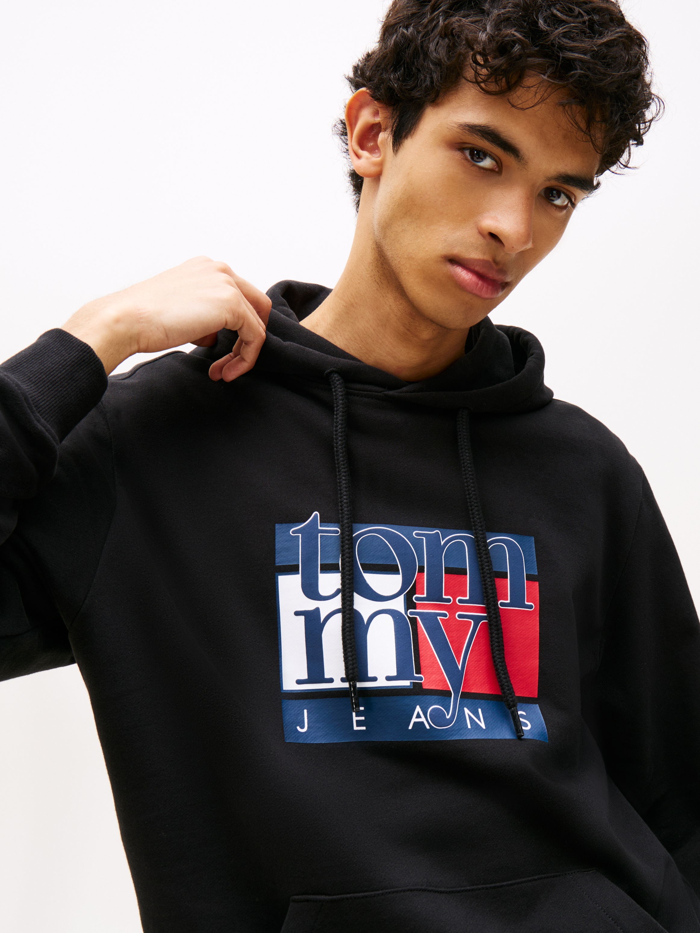 Tommy Jeans Hoodie »TJM RWB FLAG«, Regular Fit, Sweatshirt, mehrfarbiger Print
