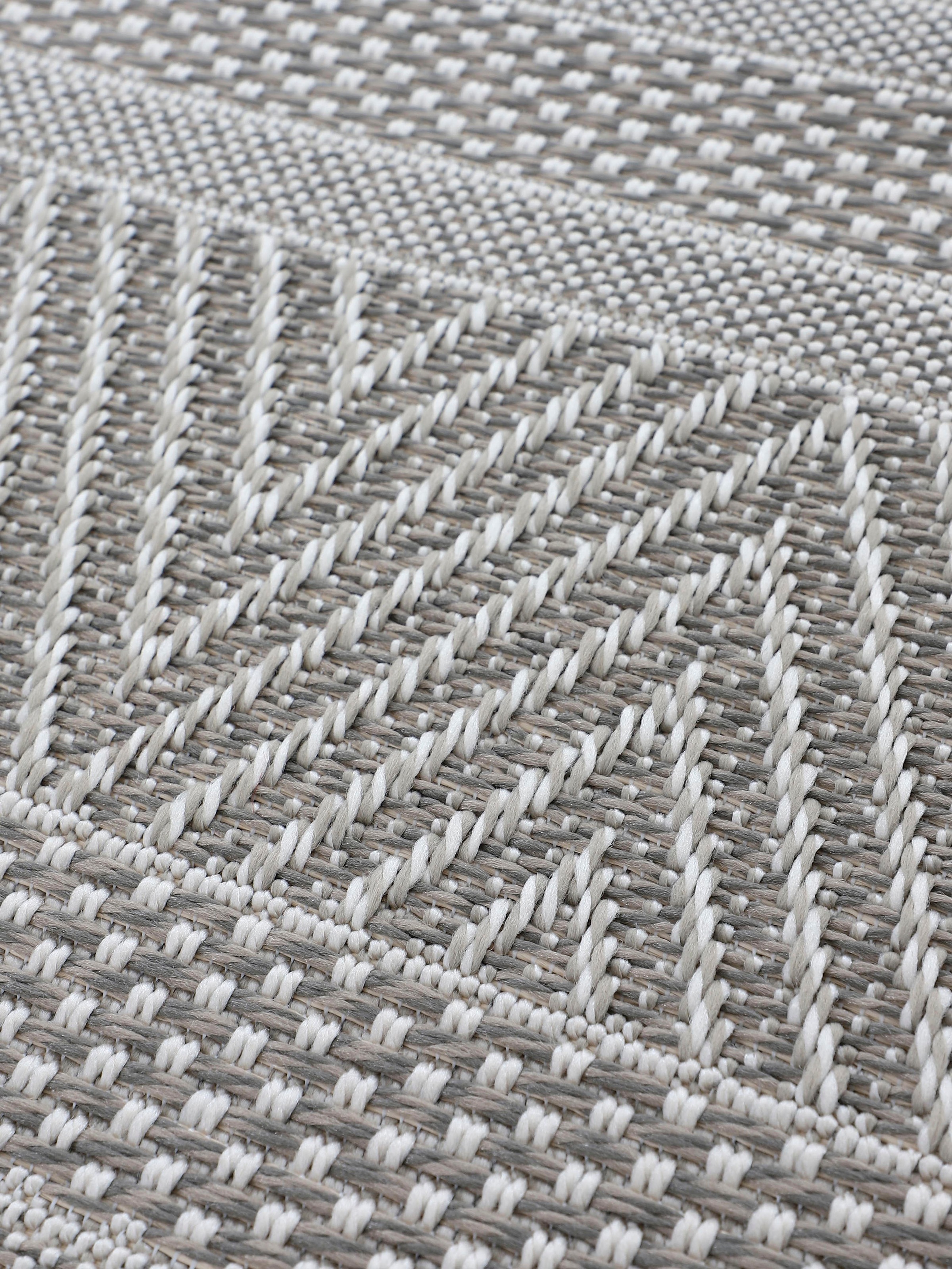 carpetfine Läufer »Boho 101«, rechteckig, 4 mm Höhe, robustes Flachgewebe, Sisal Optik, UV-beständig, Außenbereich