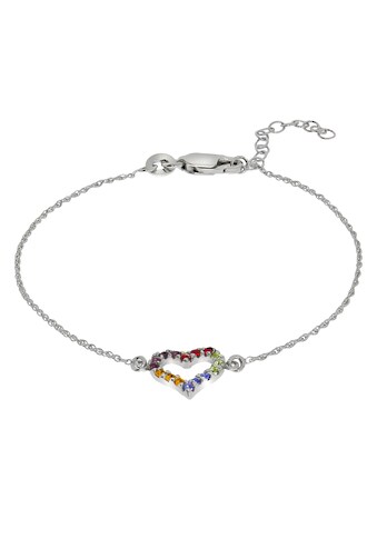 Firetti Silberarmband »Herz & Regenbogenfarben, glänzend und rhodiniert«, mit... kaufen