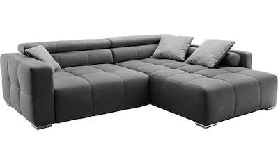Ecksofa »Salerno«, im Big-Sofa-Style, mit Kopf- bzw. Rückenteilverstellung und Zierkissen
