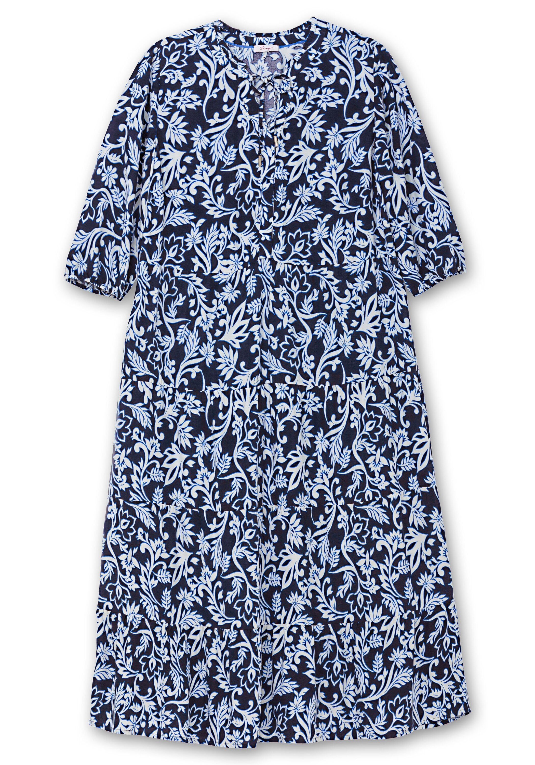 Sheego Maxikleid »Maxikleid mit floralem Druck und gestuftem Rock«