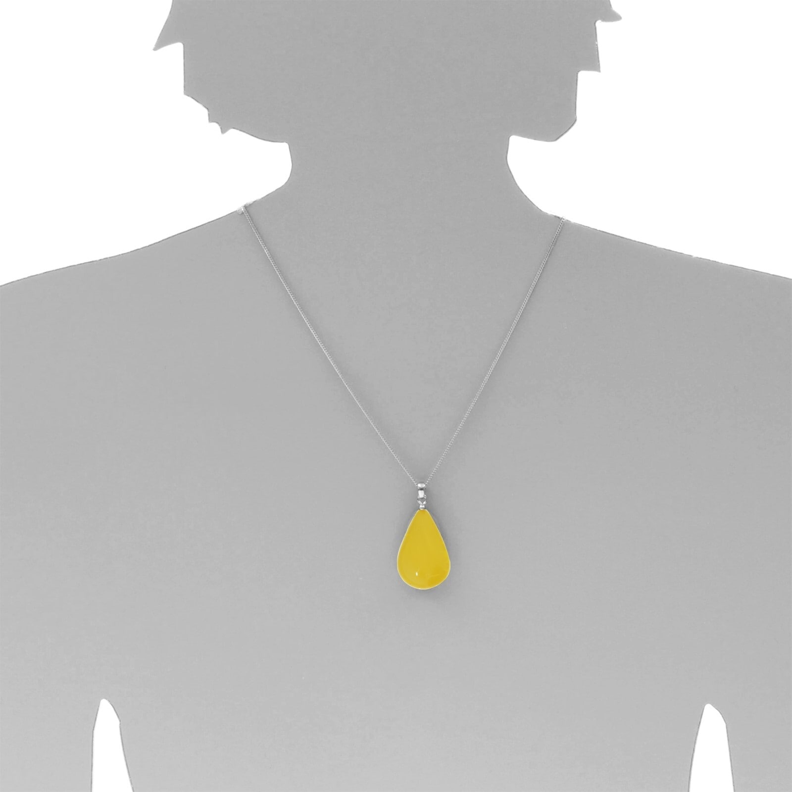 OSTSEE-SCHMUCK Kettenanhänger »- Tropfen ca. 34 mm lang - Silber 925/000 - Bernstein -,«