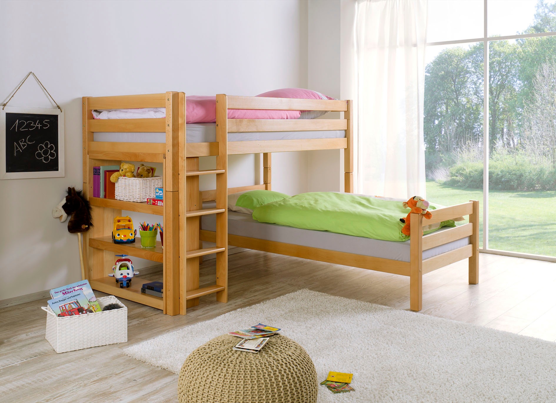Relita Etagenbett »Beni L«, mit Rollrost, Buche