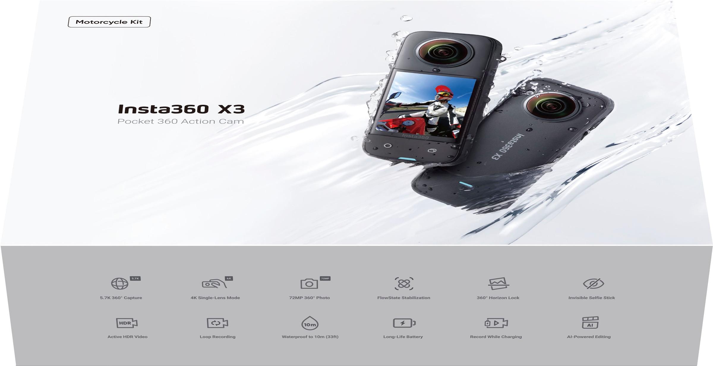 Insta360 Camcorder »X3 Motorcycle Kit«, 5,7K, Bluetooth-WLAN (Wi-Fi) jetzt  bestellen bei OTTO