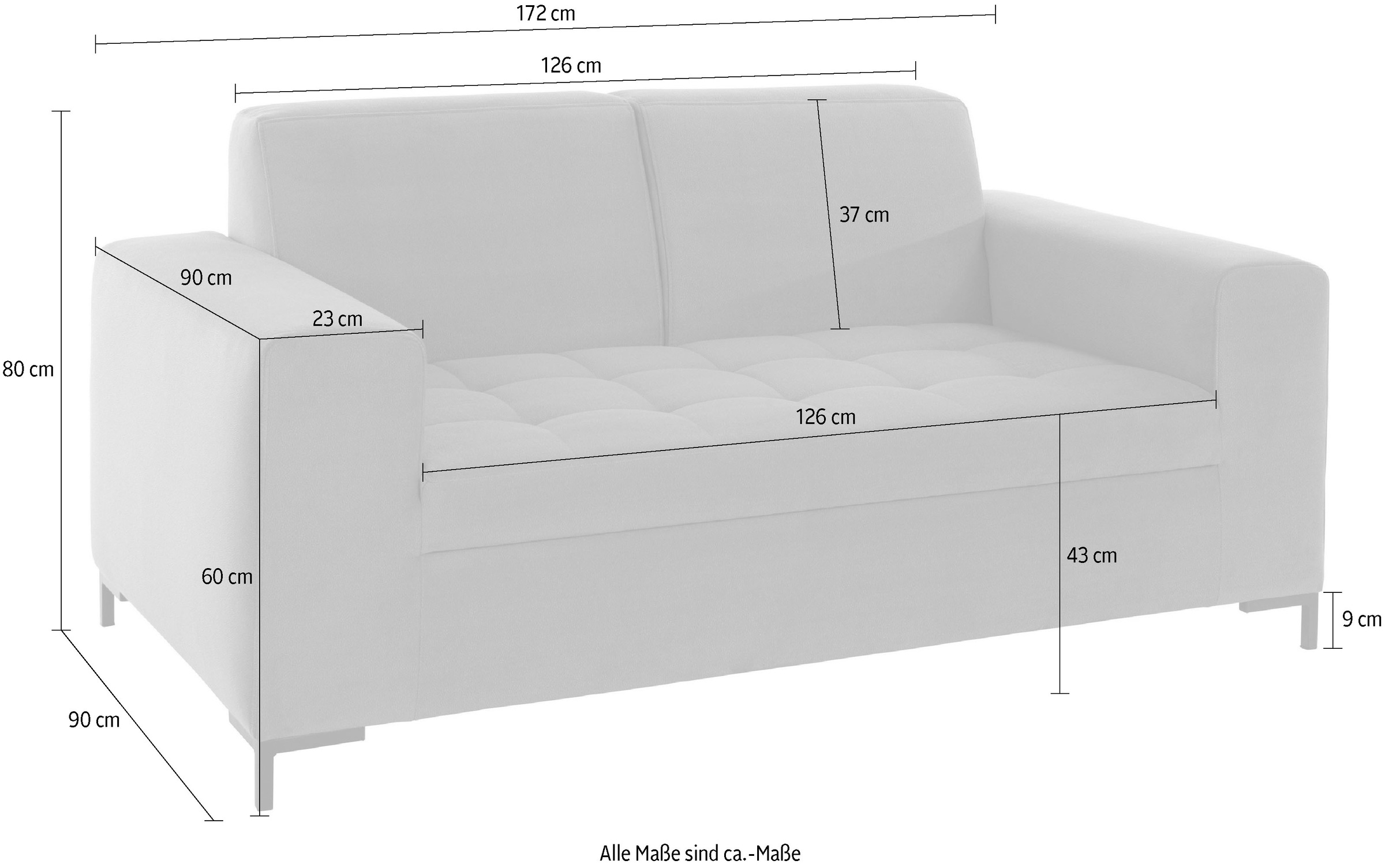 OTTO products 2-Sitzer »Grazzo«, hochwertige Stoffe aus recyceltem Material, Steppung im Sitzbereich