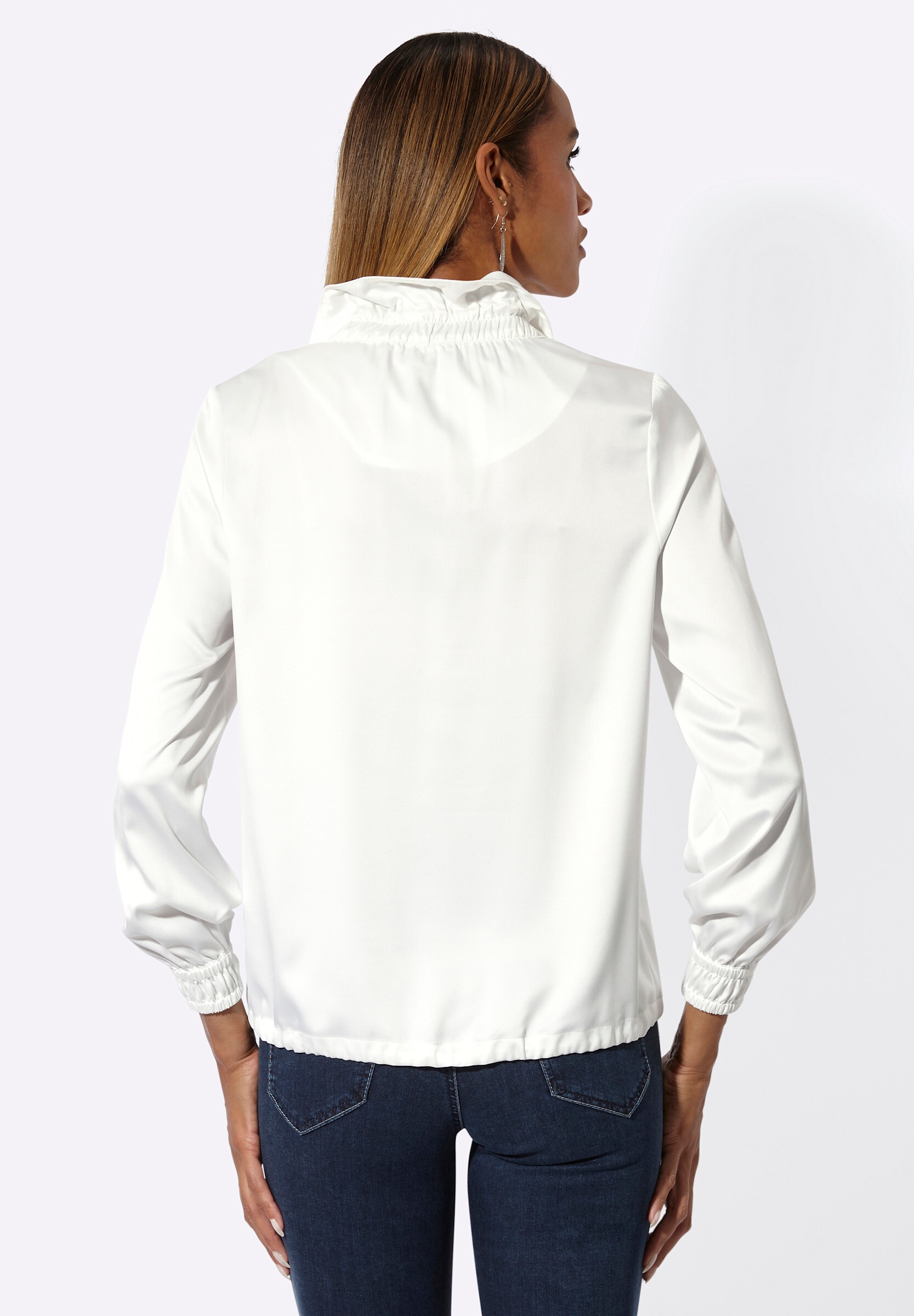 creation L Schlupfbluse »Satin-Bluse Blusenjacke«
