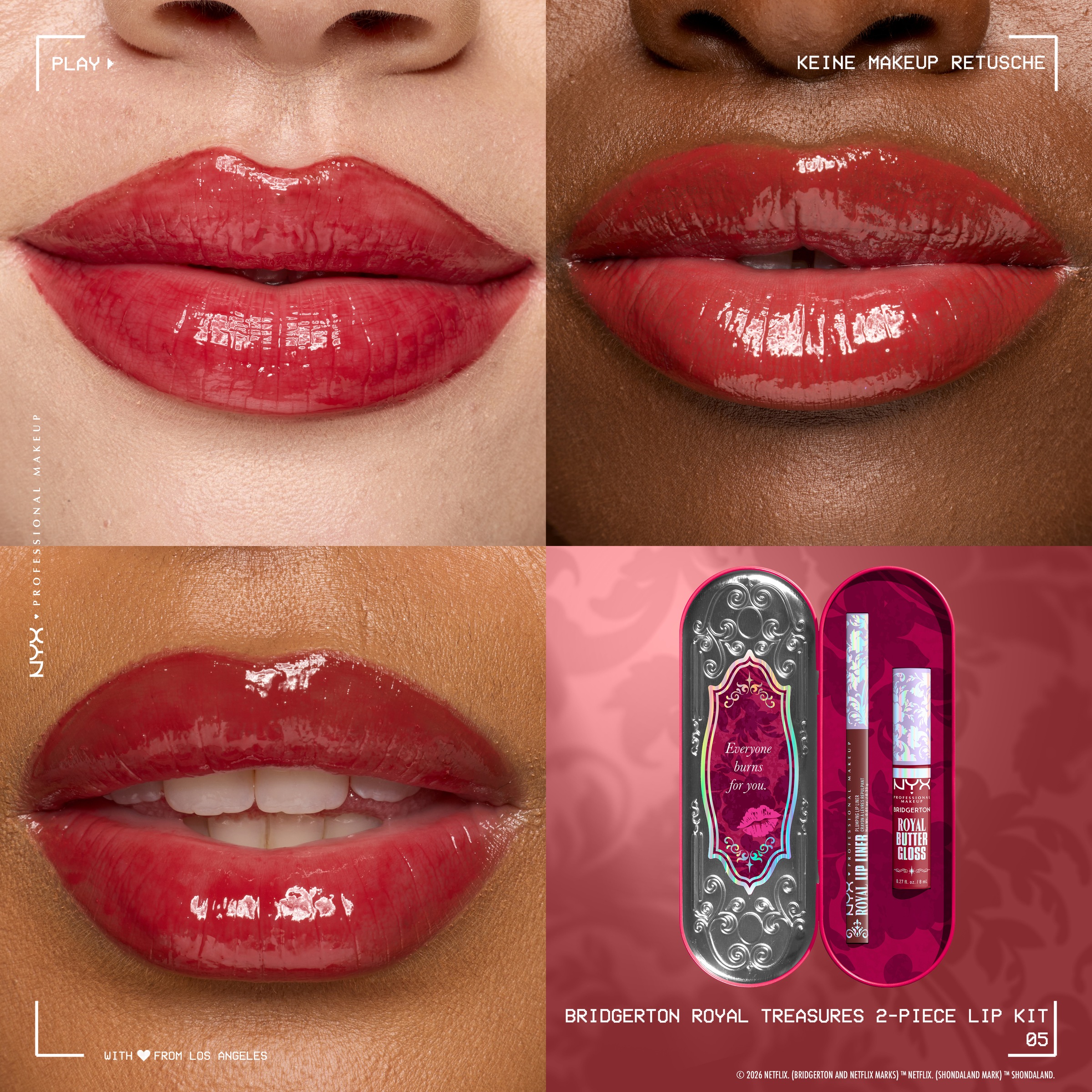 NYX PROFESSIONAL MAKEUP Schmink-Set »BRIDGERTON ROYAL TREASURES LIP KIT« Royal Butter Gloss und Royal Lip Liner