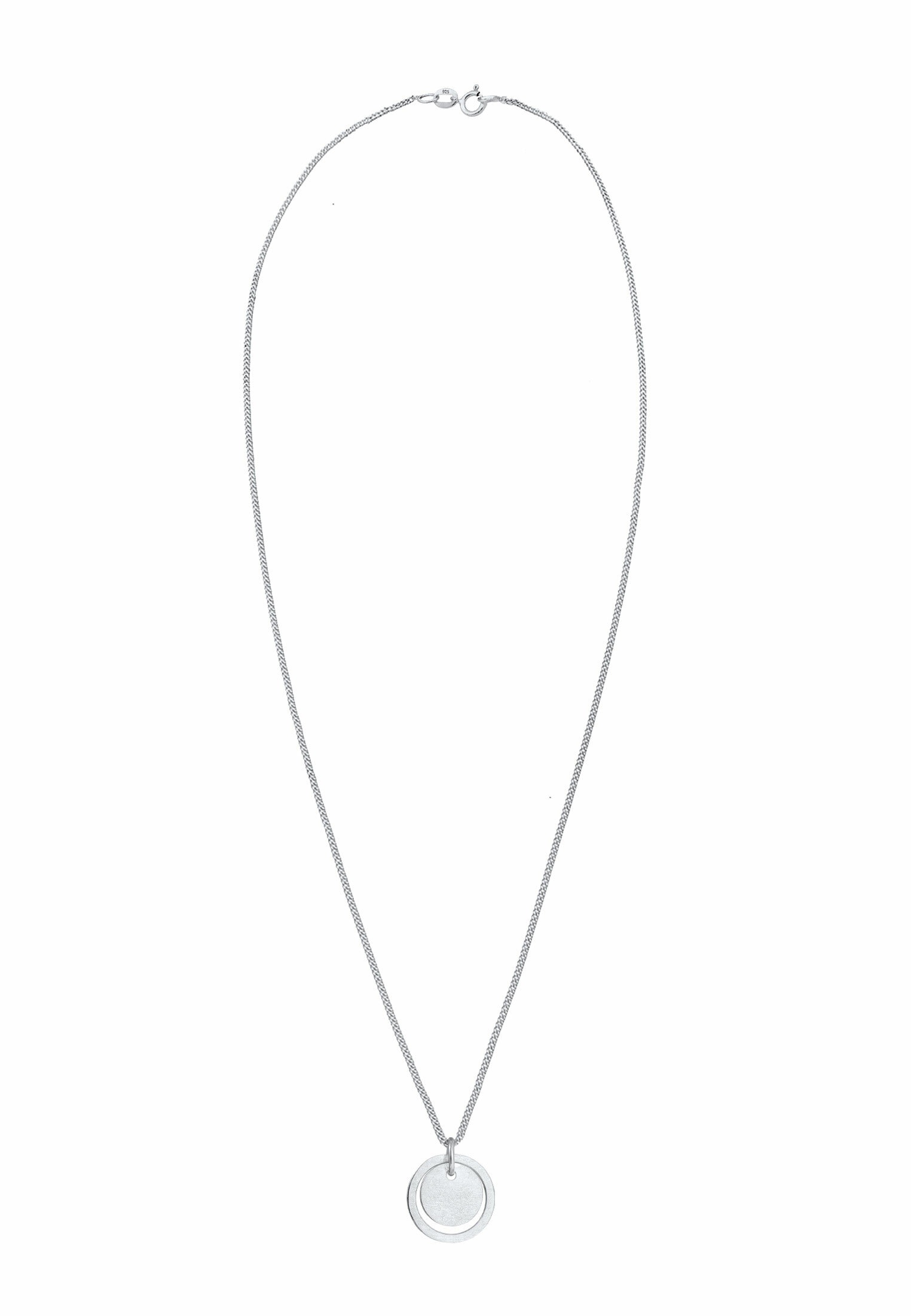 Elli Kette mit Anhänger »Halskette Kreis Rund Geo Trend Matt 925 Silber«