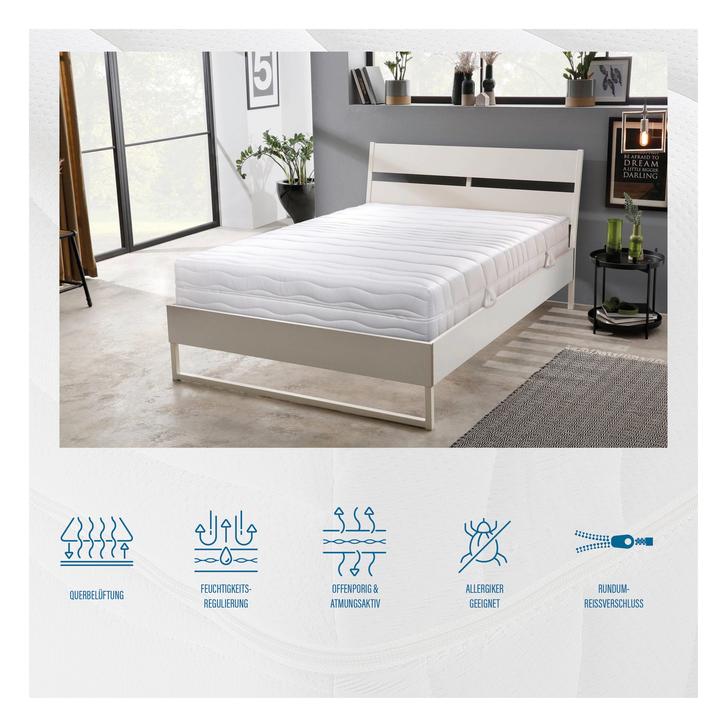 Beco Komfortschaummatratze »Grand Majestic GOLD Komfortmatratze für exklusive Schlafqualität« 32 cm hoch Raumgewicht: 30 kg/m³ 1 Stk. tlg. Luxus 32 cm, ergonomische 7 Zonen, Wendematratze, auch 140x200