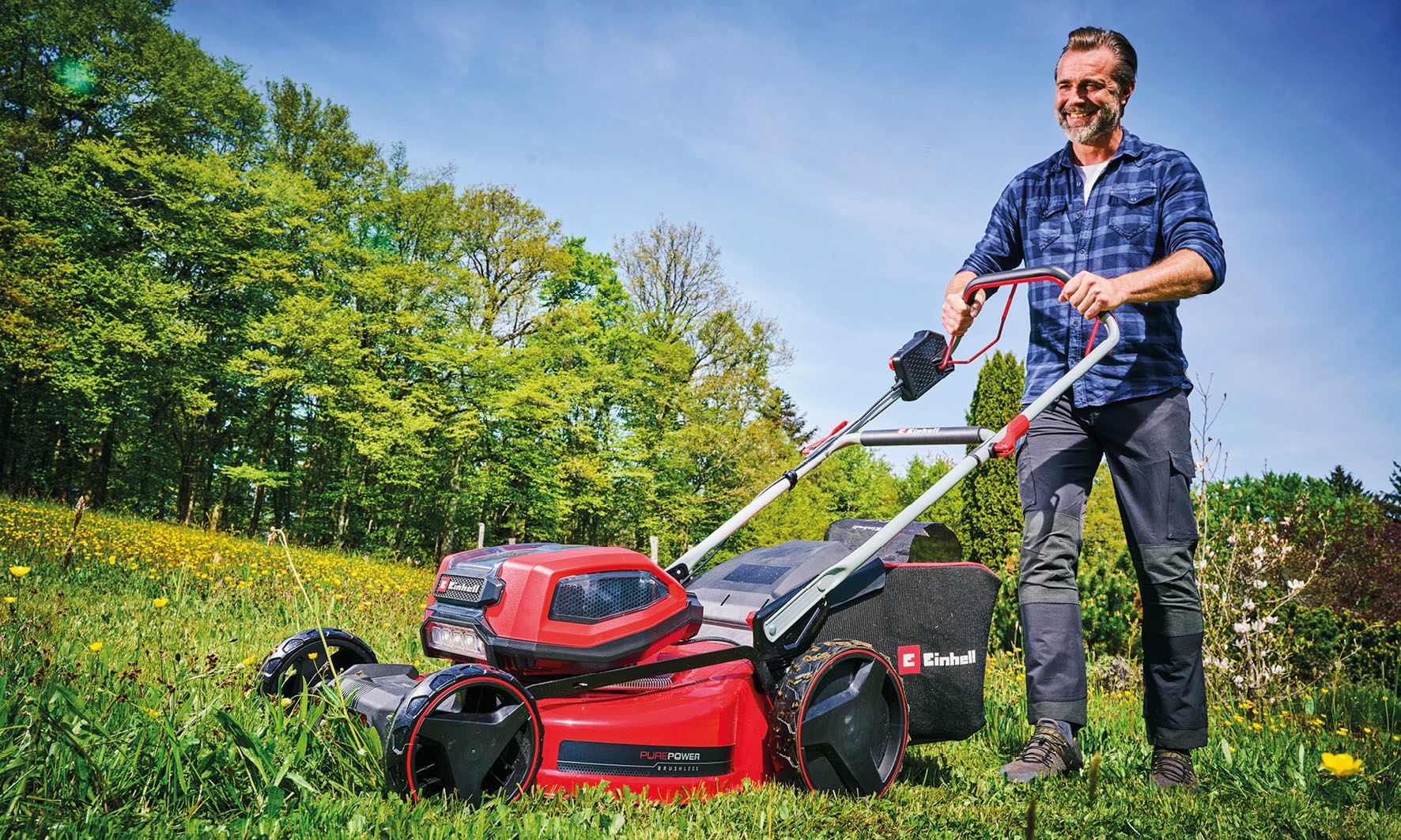 Einhell Akkurasenmäher »GP-CM 36/52 S Li BL (4x5,2Ah)« 4 x 5,2 Ah Plus Akkus und 2 Twincharger