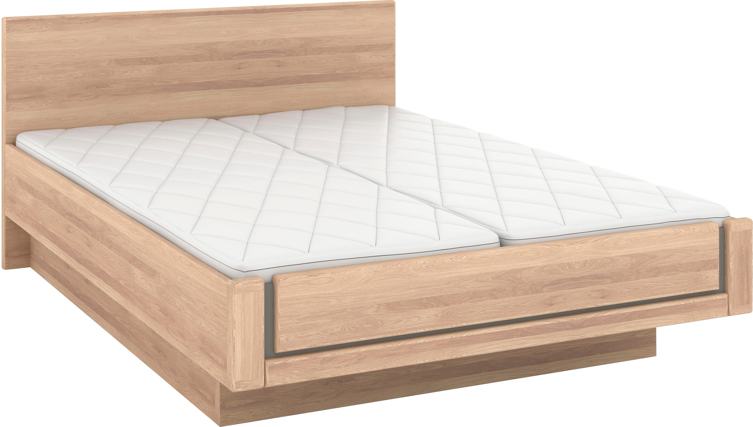 Musterring Holzbett »Sorrent, Bettgestell, Bettrahmen, teilmassiv Eiche«, (MADE IN GERMANY), Eiche teilmassiv, Liegehöhenverstellung, in schwebender Optik