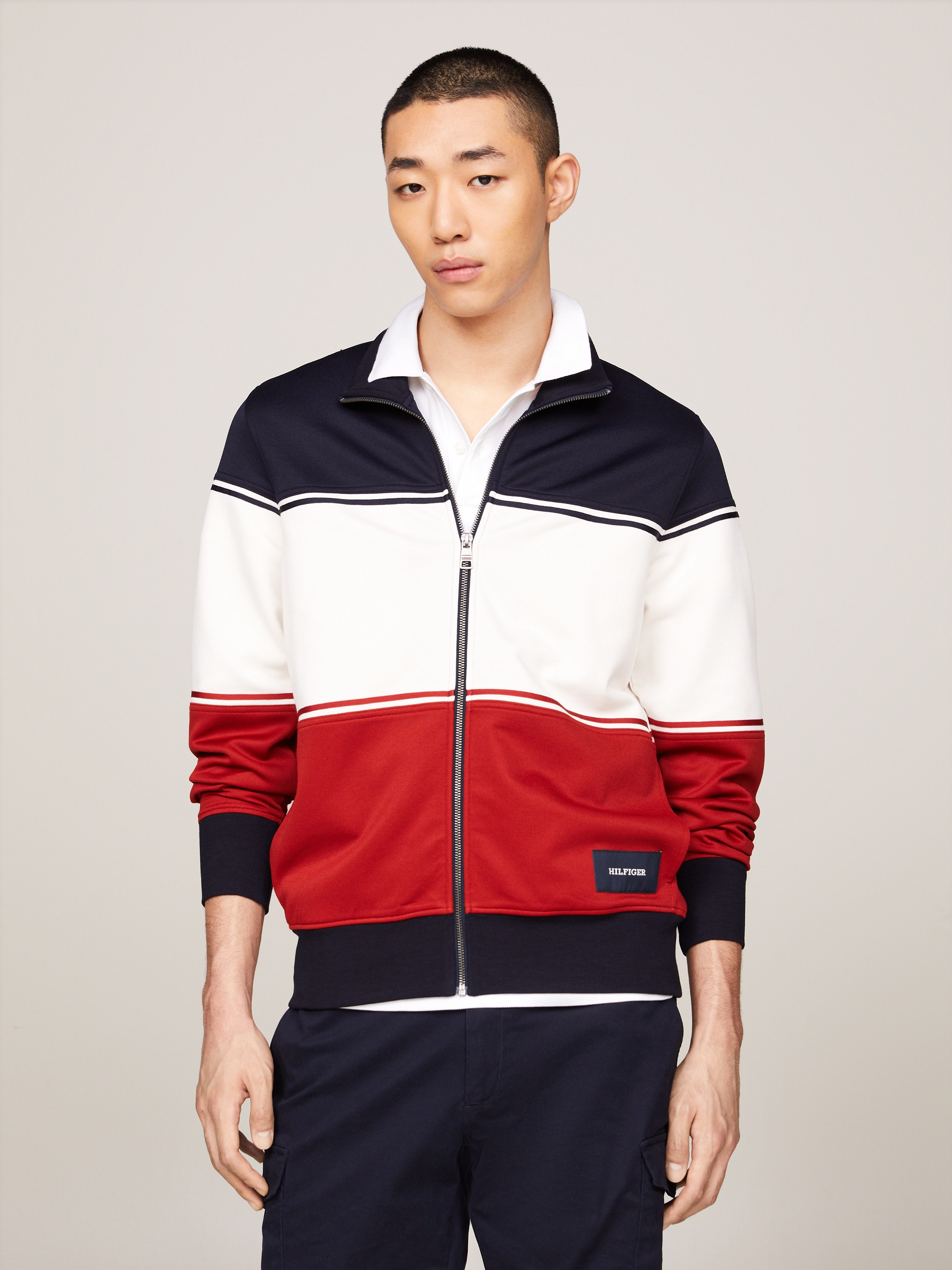 Tommy Hilfiger Sweatjacke »COLOURBLOCK TRACK JACKET«, mit Stehkragen