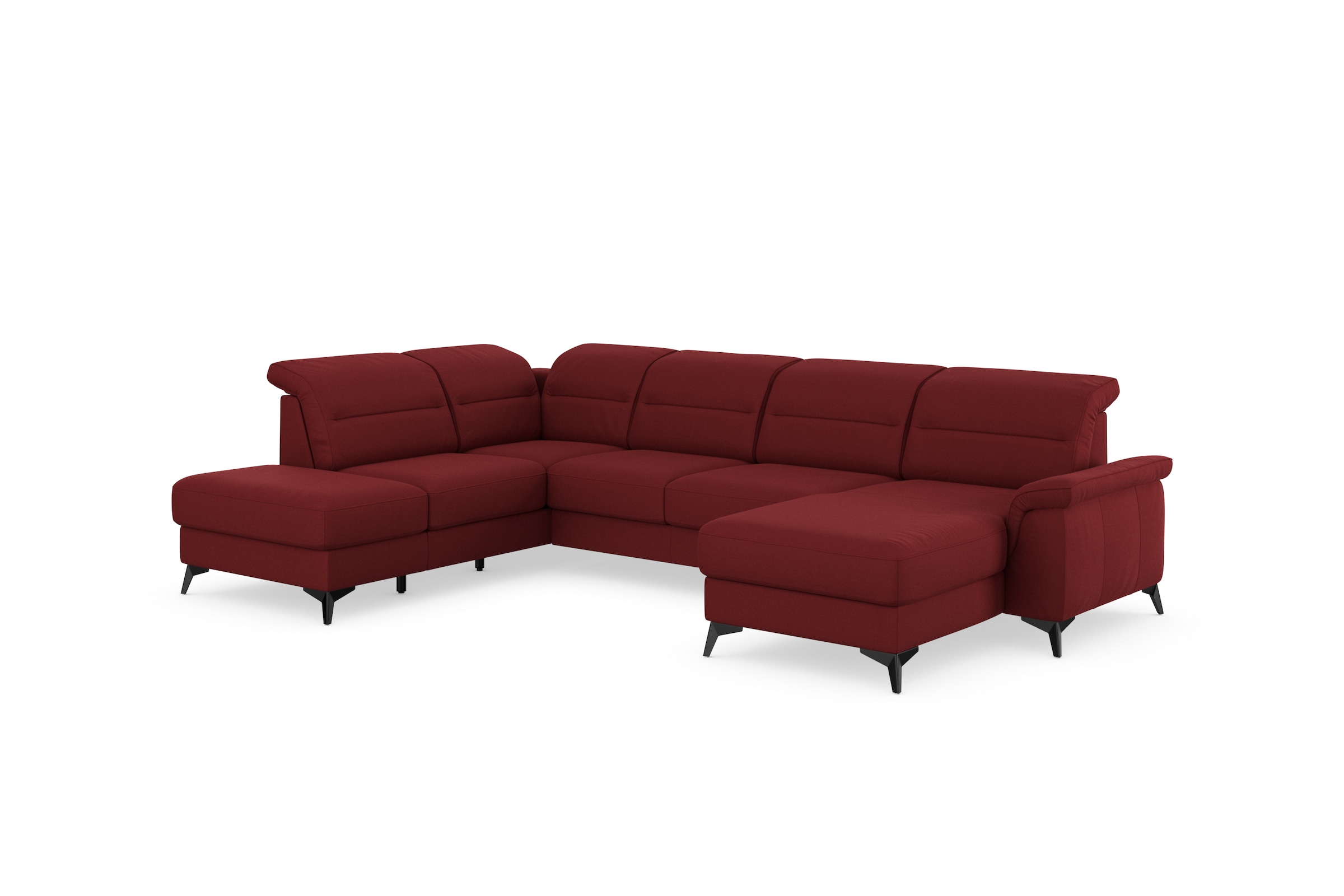 sit&more Wohnlandschaft »Sinatra U-Form« optional mit Kopfteilverstellung und Armteilfunktion, Metallfüße