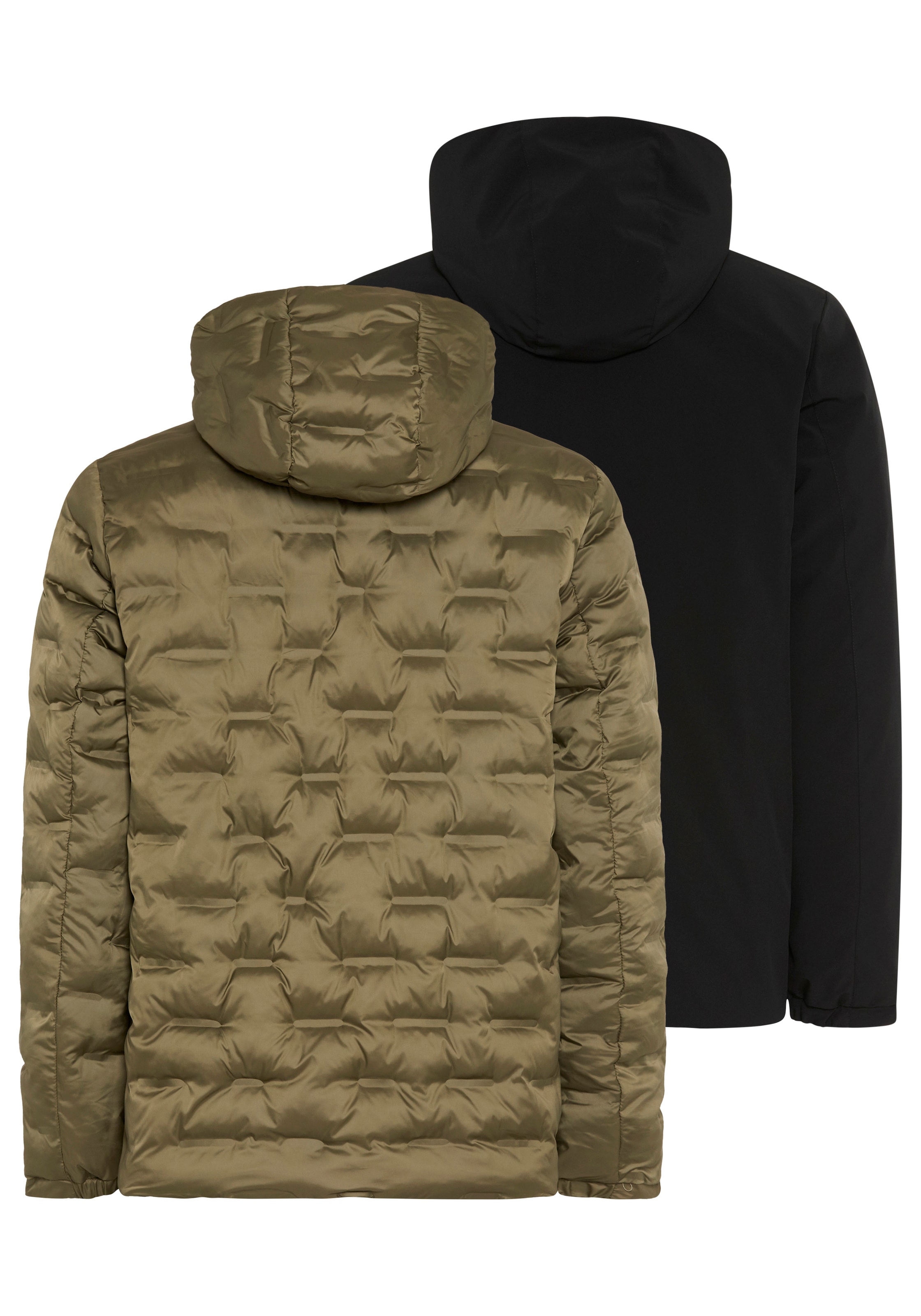 Man's World Wendejacke mit Kapuze 2- in-1 Jacke  beidseitig zu tragen von einer Seite gesteppt