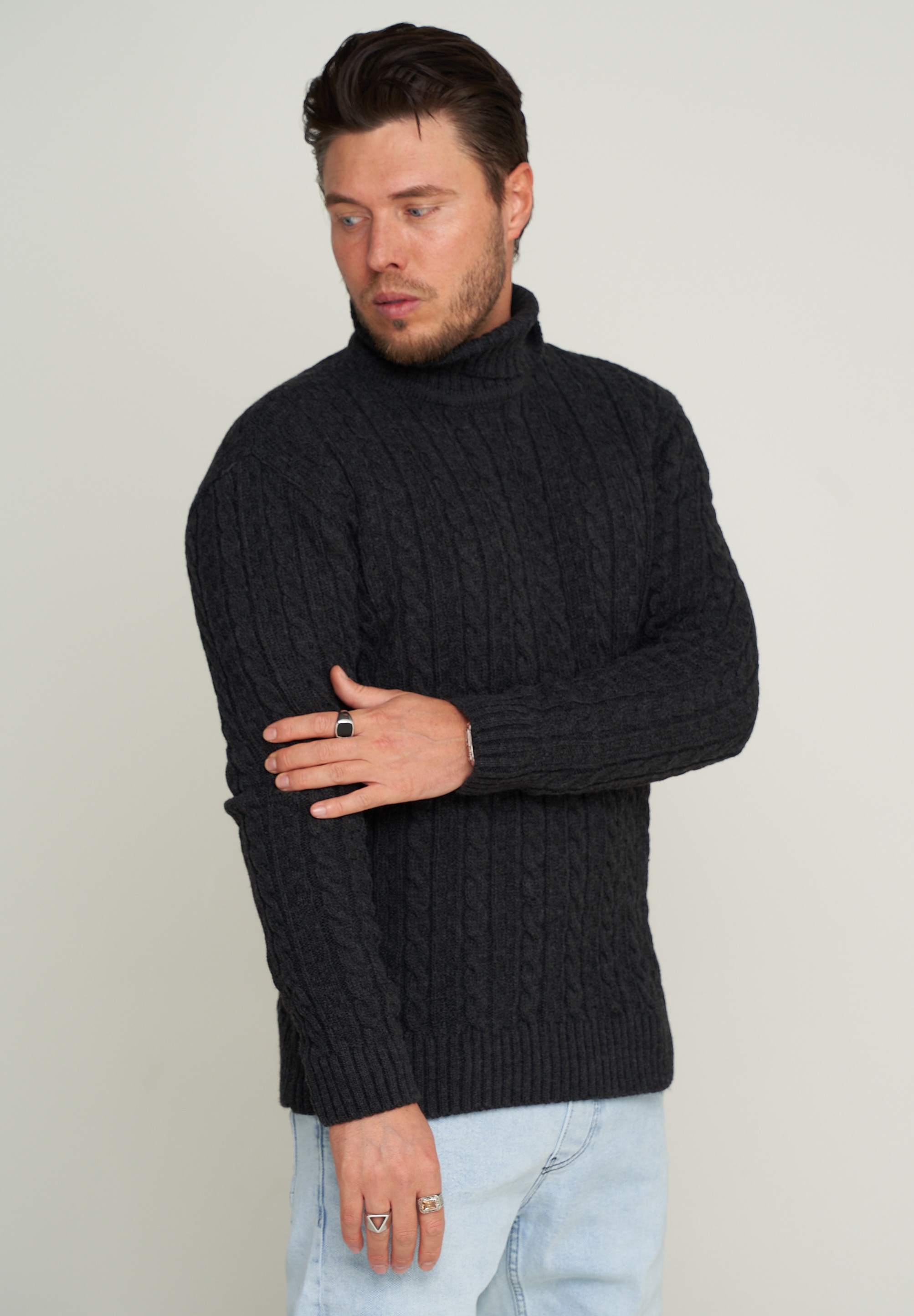 CARISMA Rollkragenpullover »CARISMA Strickpullover CRMUS« Grobstrick Zopf-Muster