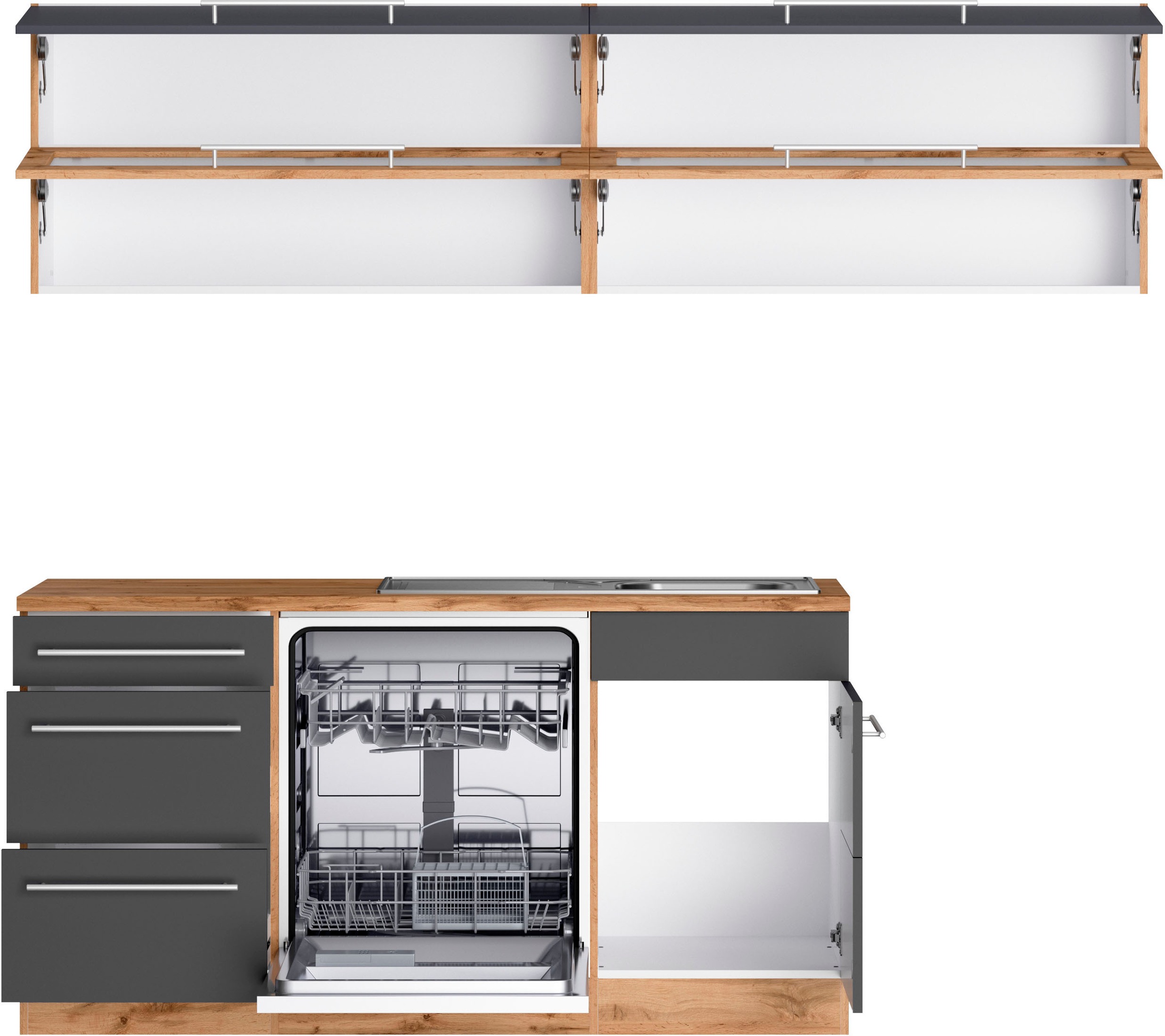 KOCHSTATION Winkelküche »KS-Wien« Stellbreite 220 x 340 cm, wahlweise mit E-Geräten