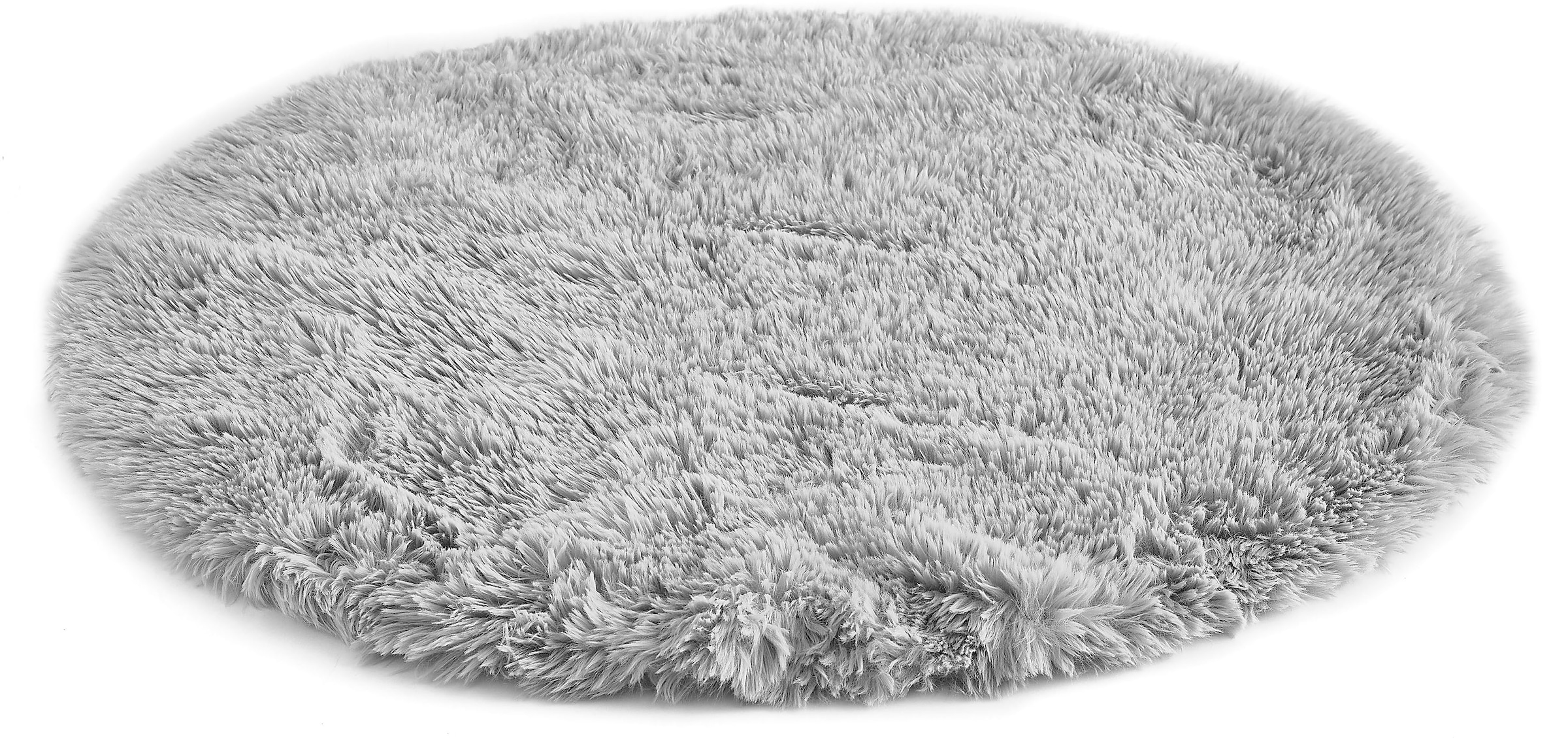 my home Sitzkissen »Alpa, 4er Set«, Sitzauflage, Kunstfell, rund, Ø 34 cm, einfarbig, sehr weich, waschbar