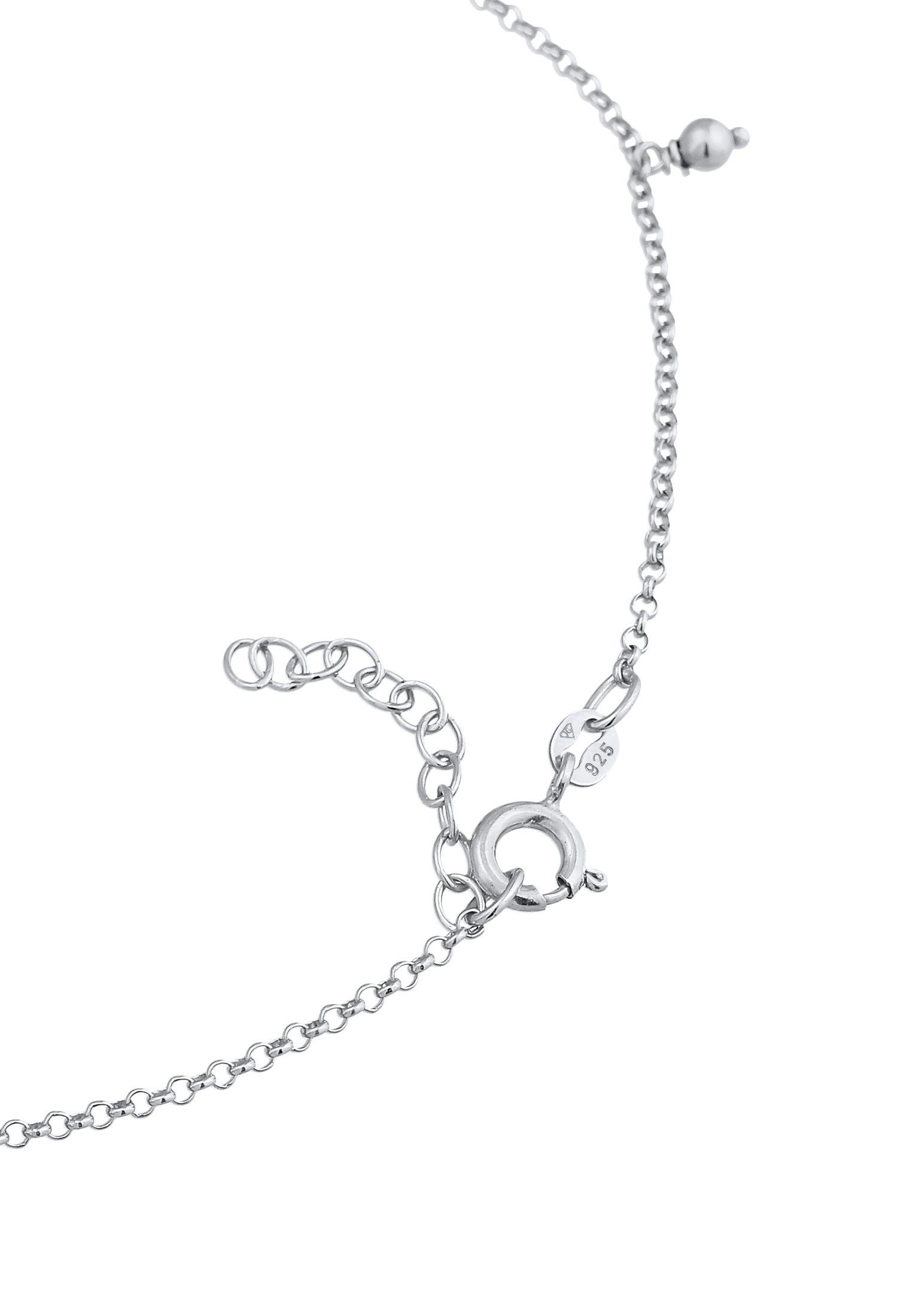 Elli Fußkette »Fußschmuck Plättchen Kugel Boho Style 925 Silber«