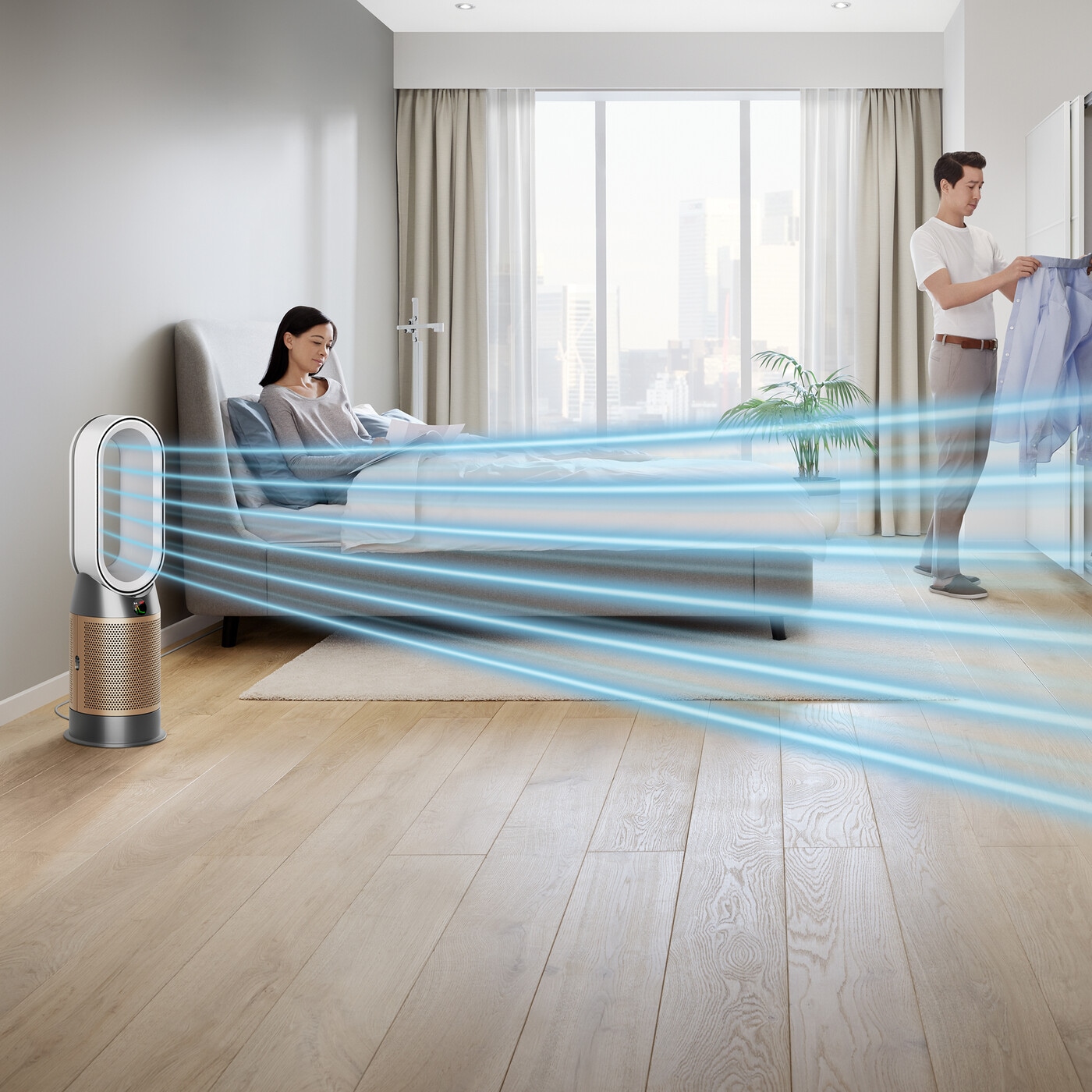 DYSON Kombigerät Luftreiniger, Ventilator und Heizlüfter »Purifier Humidify+Cool Formaldehyde™ (Weiß/Gold)«