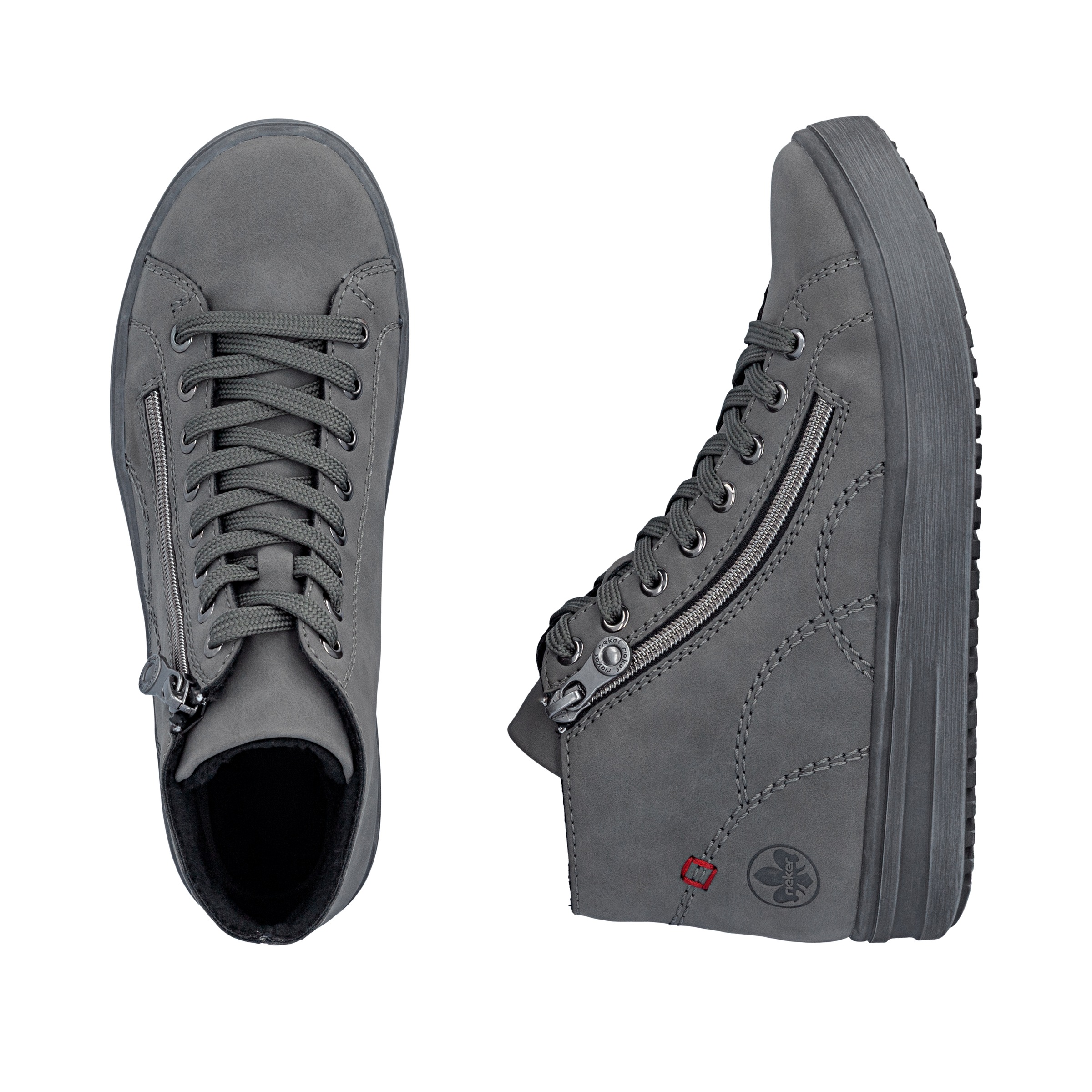 Rieker Schnürboots  High Top-Sneaker, Herbstschuh mit dezenten Ziernähten