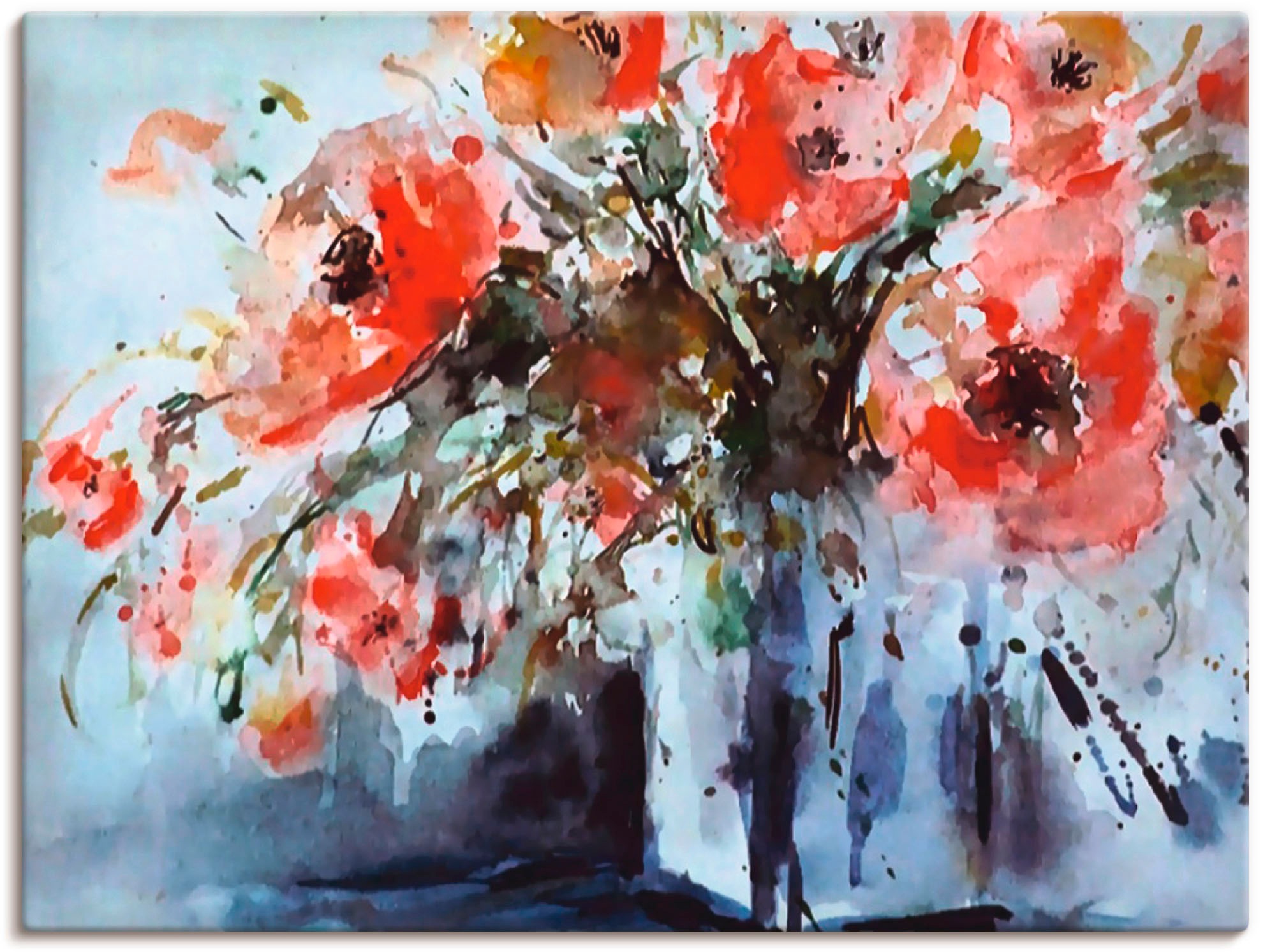 Artland Wandbild »Mohn in Vase«, Blumen, (1 St.), in vielen Größen & Produktarten - Alubild / Outdoorbild für den Außenbereich, Leinwandbild, Poster, Wandaufkleber / Wandtattoo auch für Badezimmer geeignet