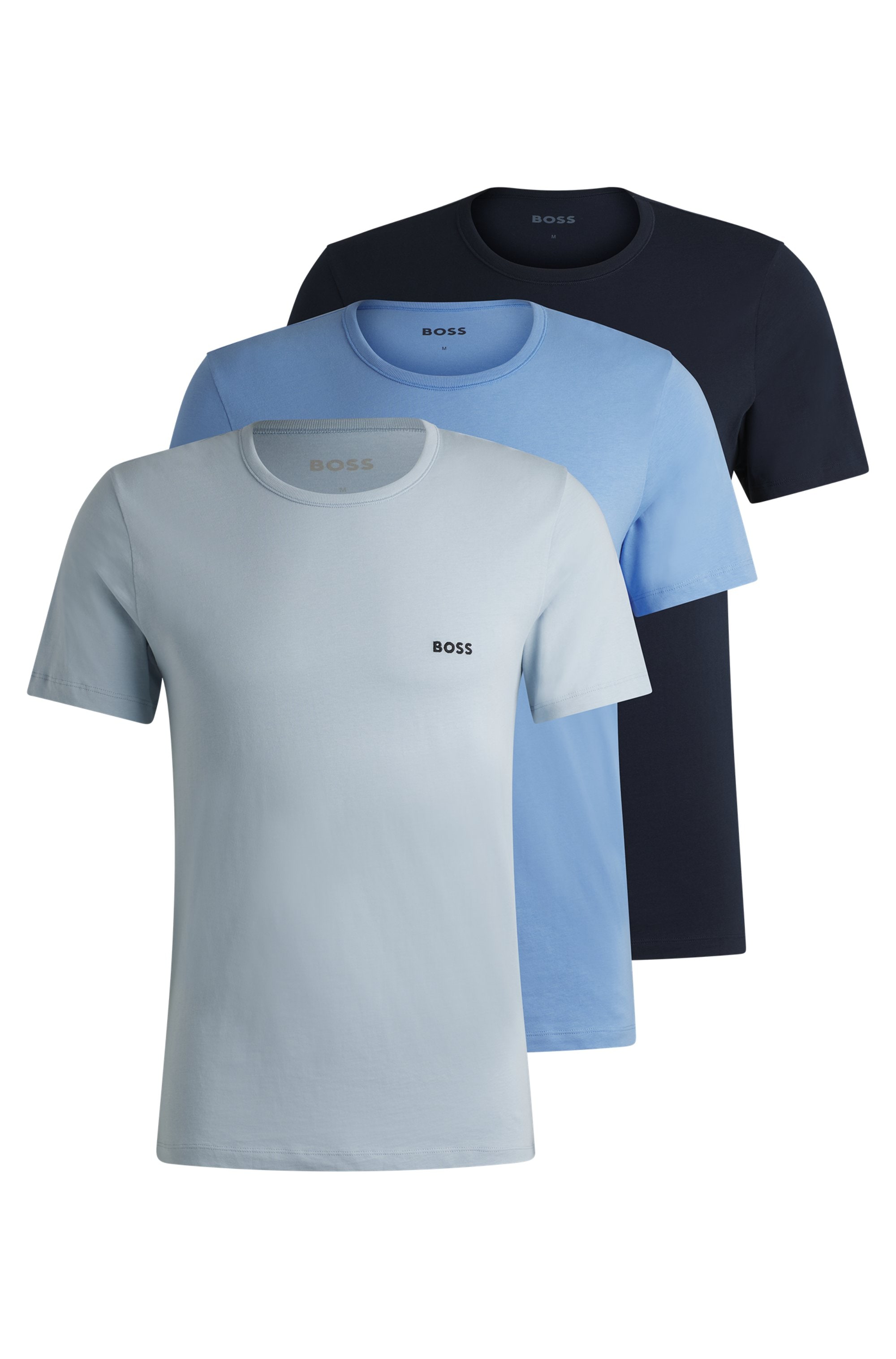 BOSS T-Shirt »TShirtRN 3P Classic«, mit Logostickerei