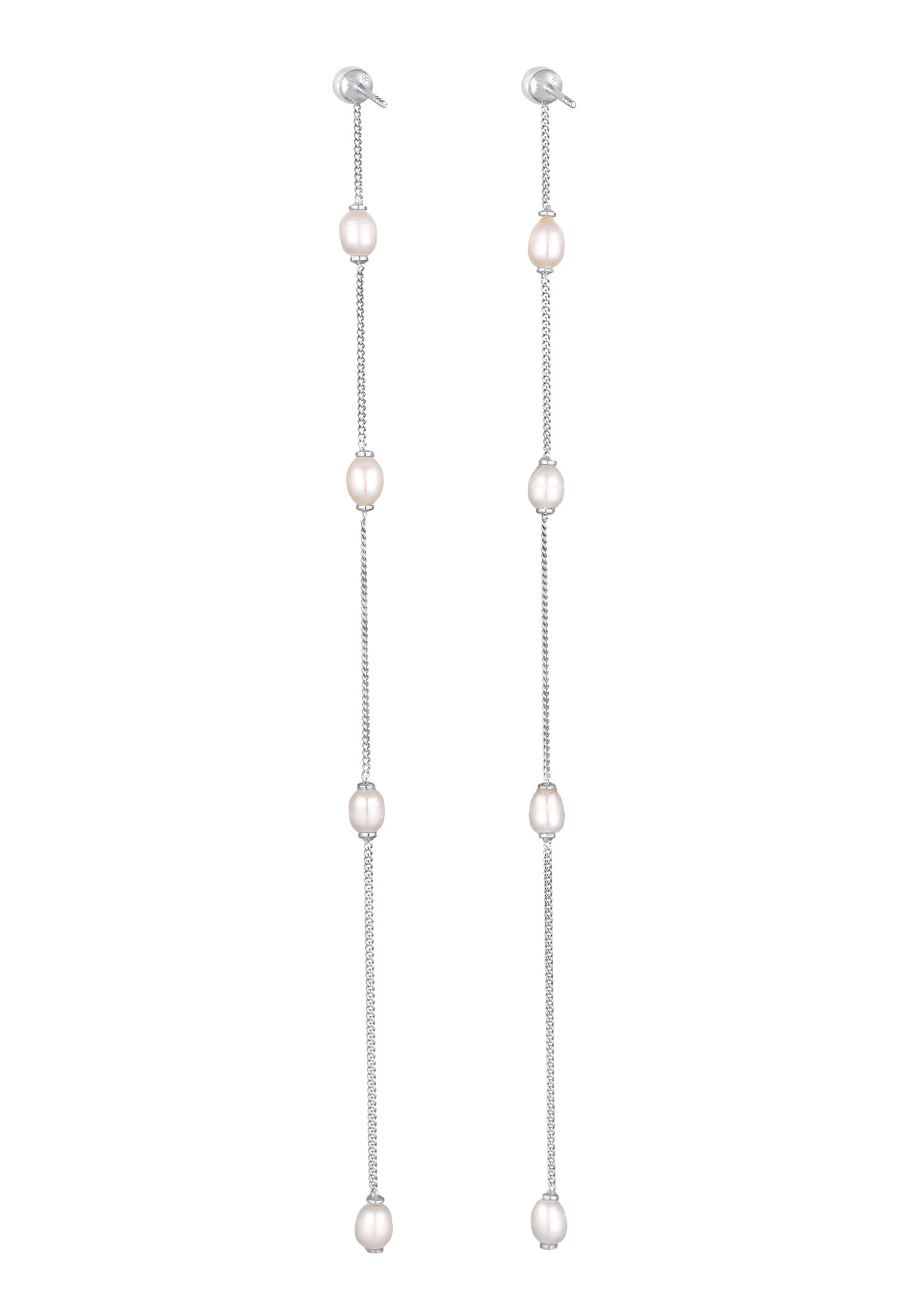 Elli Premium Paar Ohrstecker »Ohrringe Ohrstecker Süßwasserzuchtperlen Weiß 925 Sterling Silber«