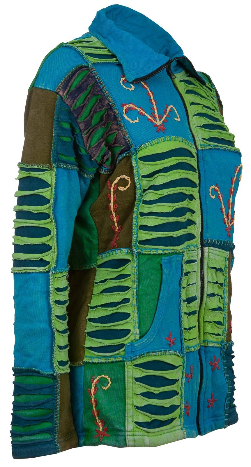 DEPROC Active Fleecejacke »Patchwork FLOWER POWER MC«