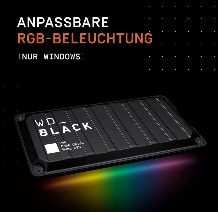 WD_Black externe Gaming-SSD »WD_BLACK P40 Game Drive SSD«, Anschluss USB 3.2-USB-C, RGB mit 2 Zonen