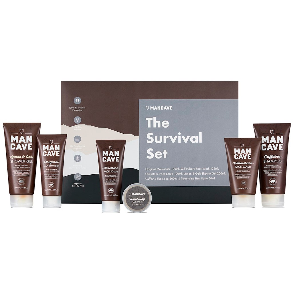 MAN CAVE Hautreinigungs-Set »The Survival Set«, (6 tlg.), für Männer