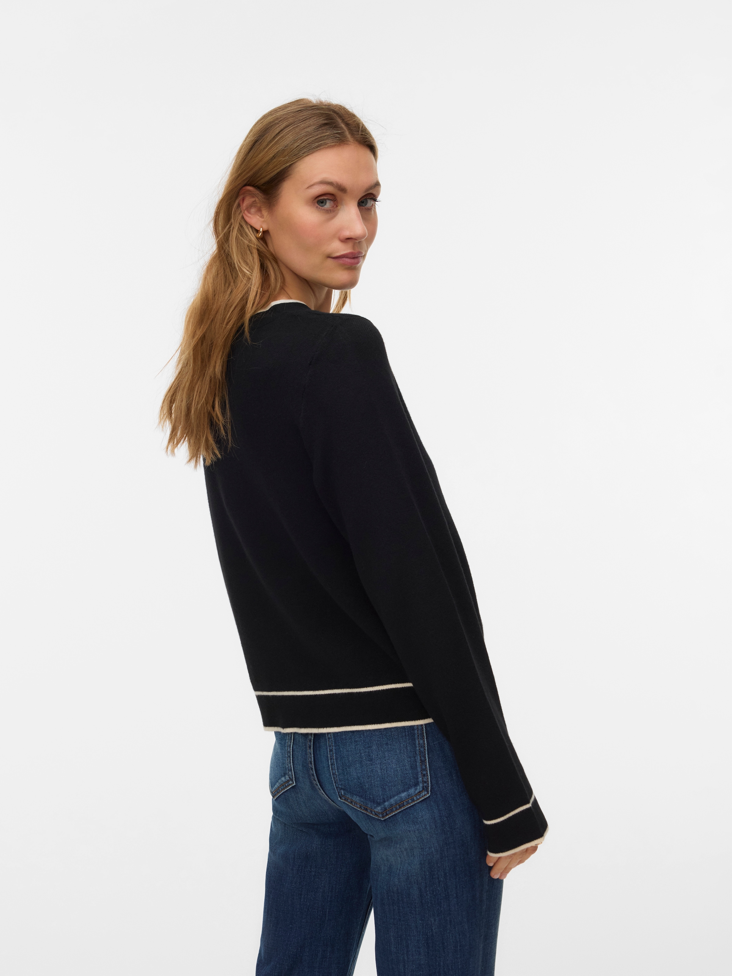 Vero Moda Strickpullover »VMGOLD LS O-NECK DOUBLE CONTRAST PULL«