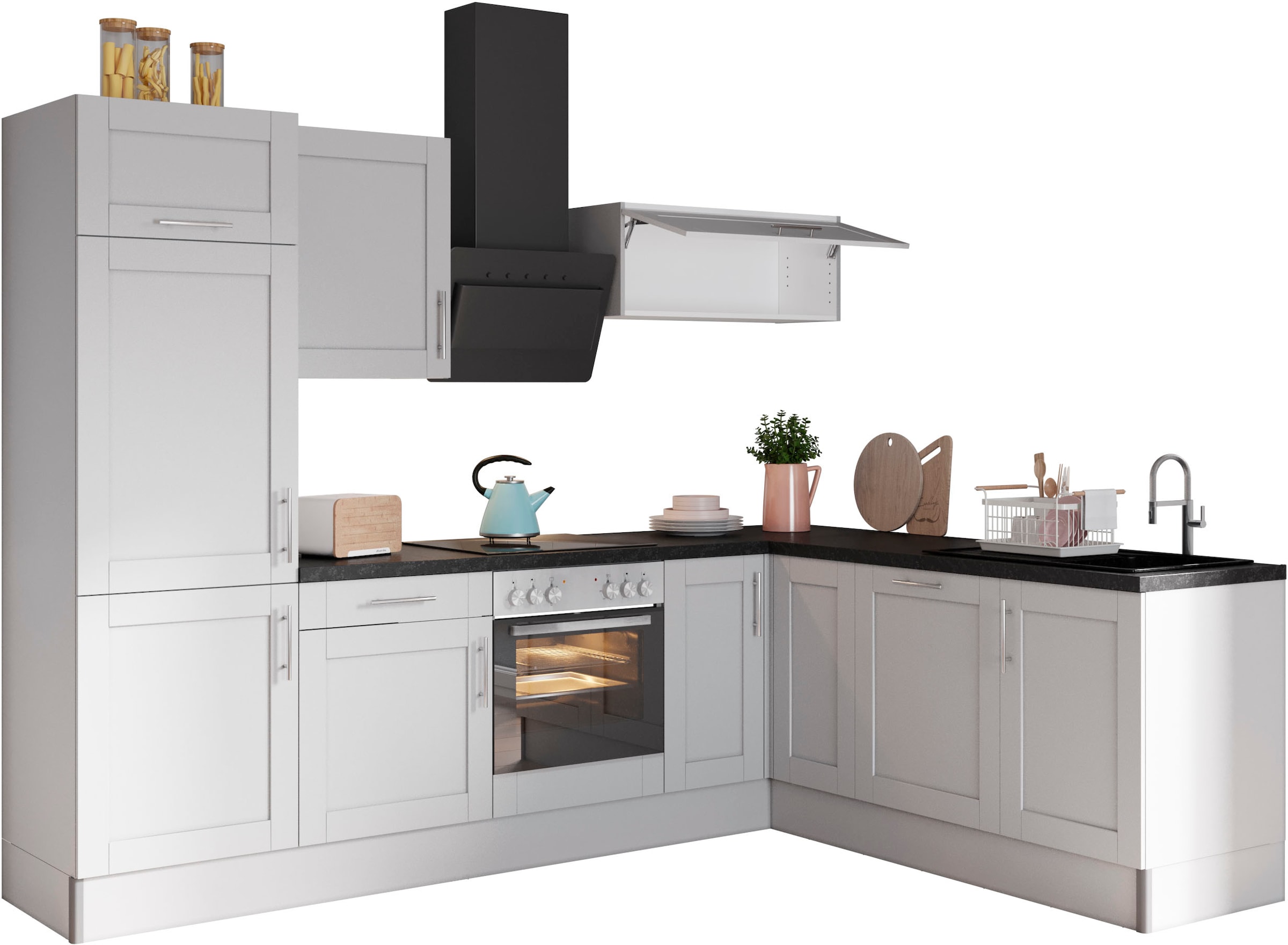 OPTIFIT Küche »Ahus«, 200 x 270 cm breit, wahlweise mit E-Geräten, Soft  Close Funktion im OTTO Online Shop