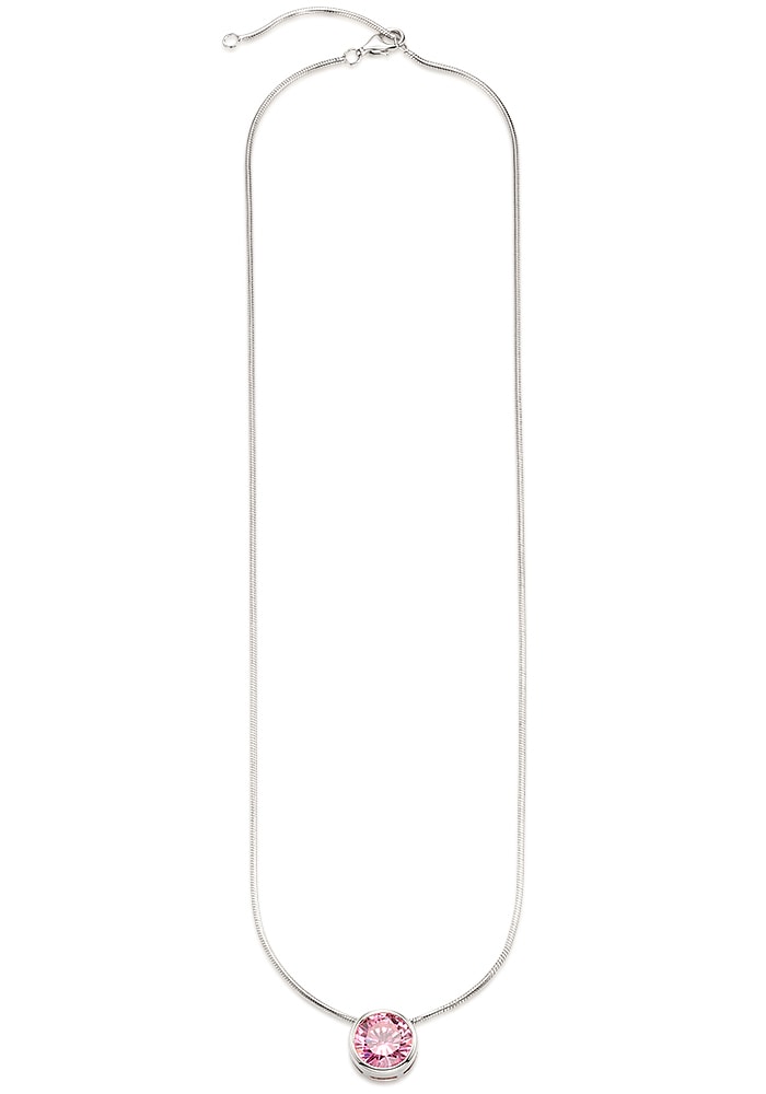 Bruno Banani Kette mit Anhänger »Schmuck Geschenk Silber 925 Halsschmuck Halskette Schlangenkette Stein«, mit Zirkonia (synth.), Korund (synth.) oder Spinell (synth.)