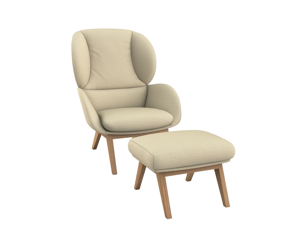 FLEXLUX Ohrensessel »Adria« Stil & Komfort, organische Form, Fuß Eiche