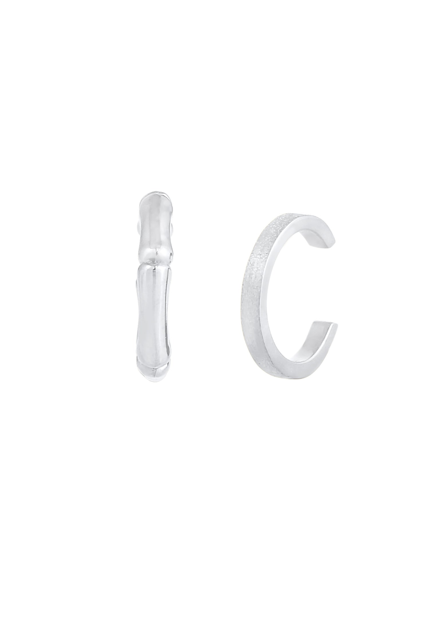 Elli Paar Ohrklemmen »Ohrringe 2er Set Earcuff Bambus Minimal Basic 925 Silber«