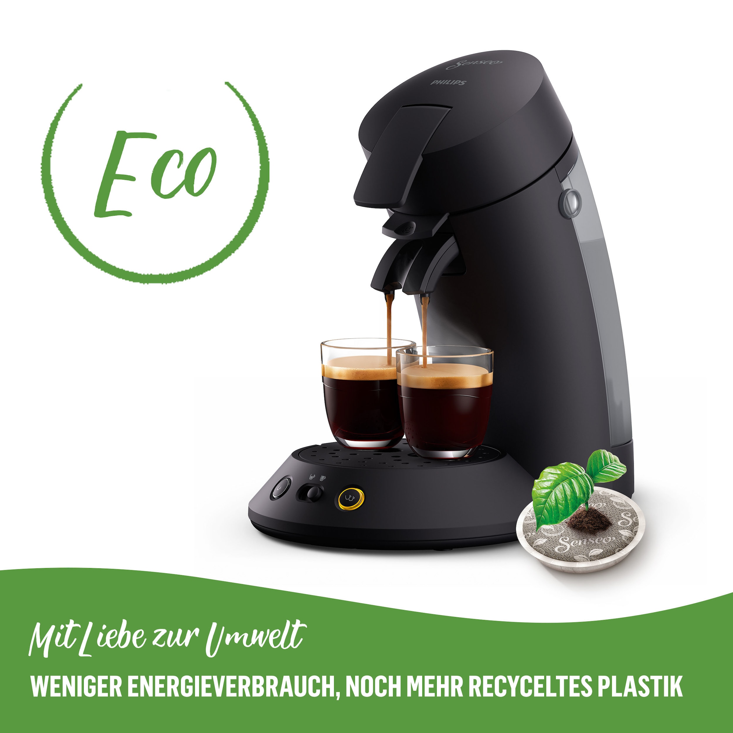 bei »Original Plus Pads und recyceltem Plastik*«, aus Senseo Senseo CSA210/22, 100 jetzt Eco € zurückerhalten OTTO bis Kaffeepadmaschine Philips max.33 kaufen 80%