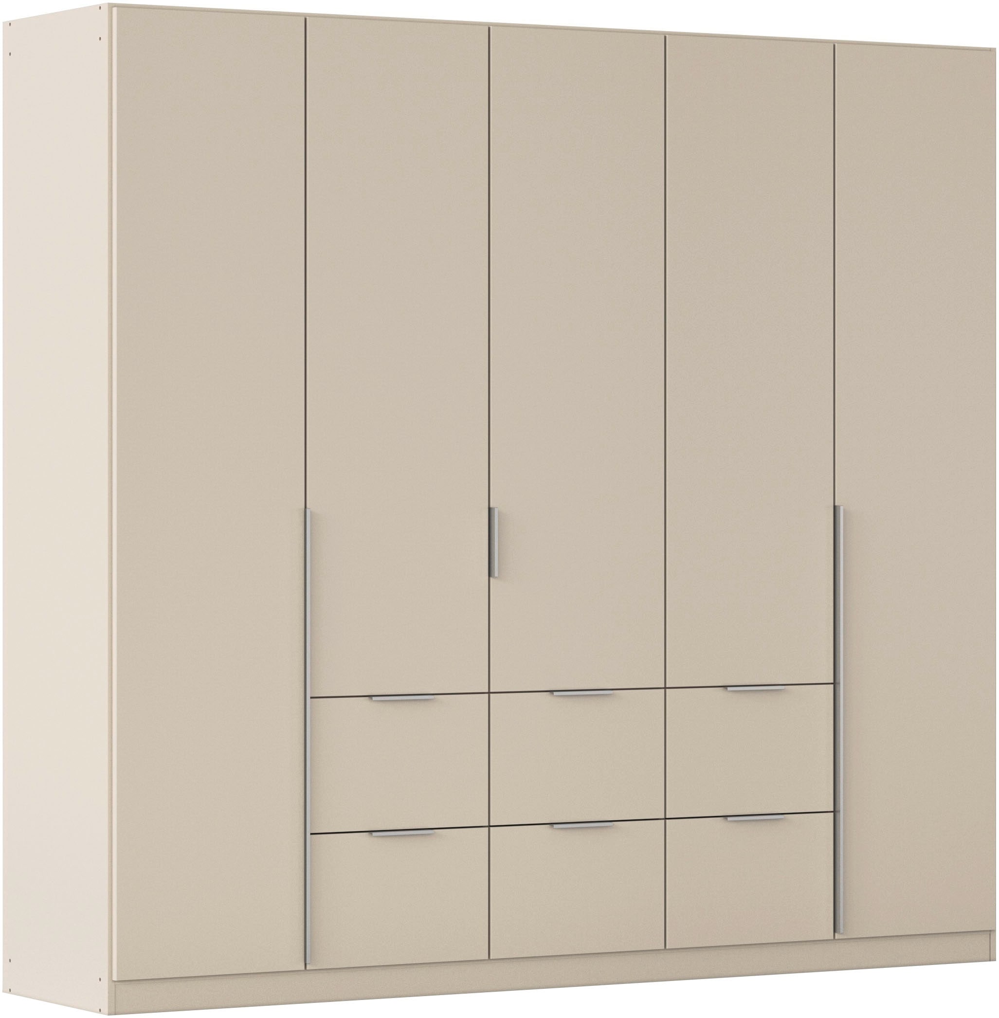 OTTO home Drehtürenschrank »Kleiderschrank Schrank Garderobe AGORDO mit Dekor- oder Hochglanzfront« in zwei Griff-Farben, Breite 226 cm,  mit Außenschubkästen, Serie in 7 Breiten und 2 Höhen MADE IN GERMANY
