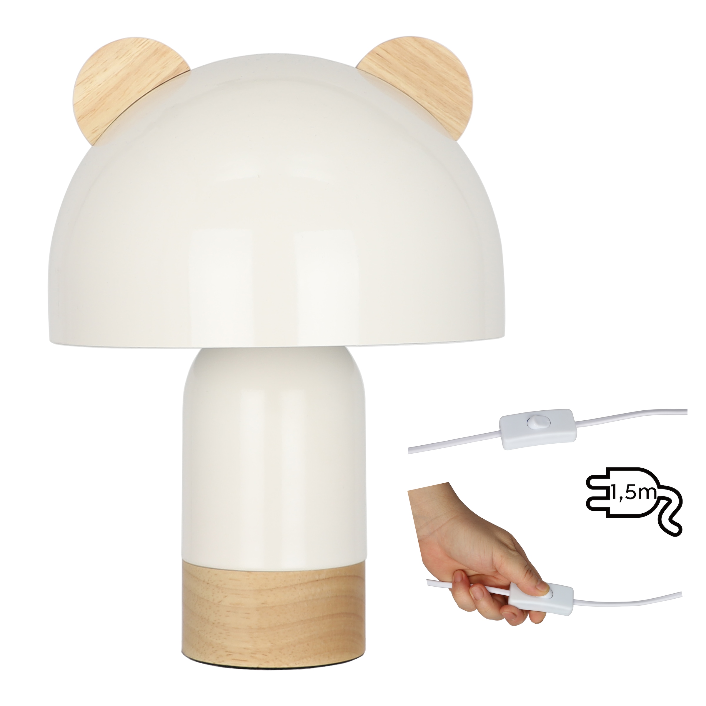 OTTO home Tischleuchte »Alinn« E14 1 Stk. ideale Kinderzimmerleuchte, Tischlampe, Leuchte mit Öhrchen, H: 27,5cm