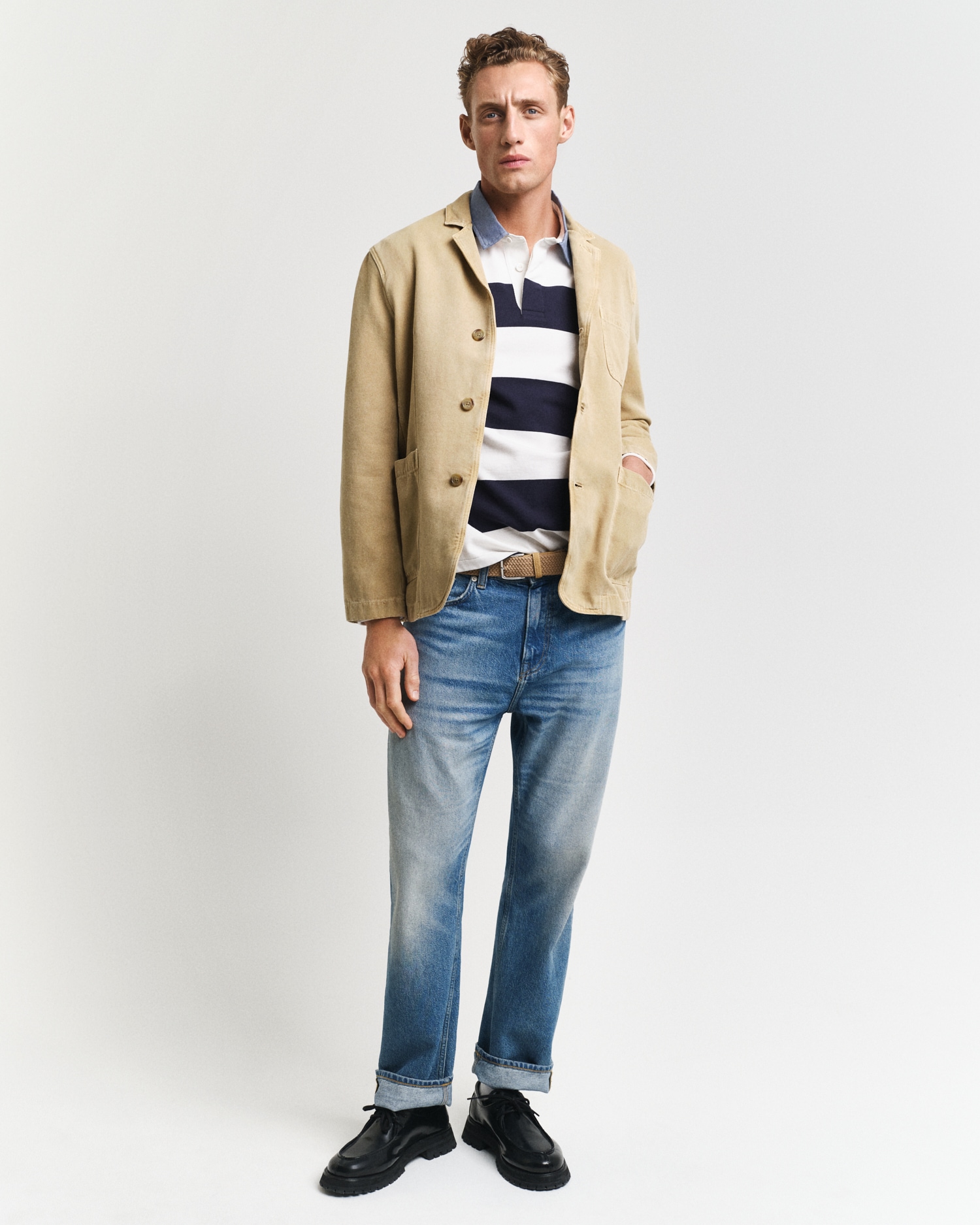 Gant Langarm-Poloshirt »REG CHAMBRAY STRIPE HEAVY RUGGER«