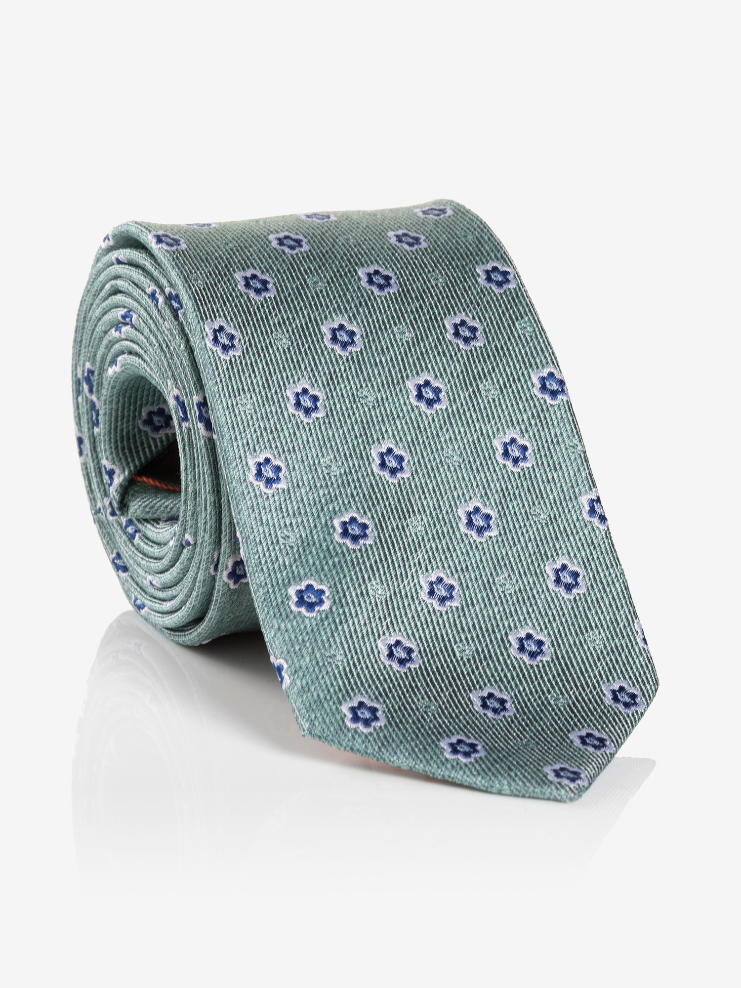 Monti Herren Krawatte 1 Stk. tlg. aus reiner Seide, mit Blumenmuster, 6,5 cm breit in grün