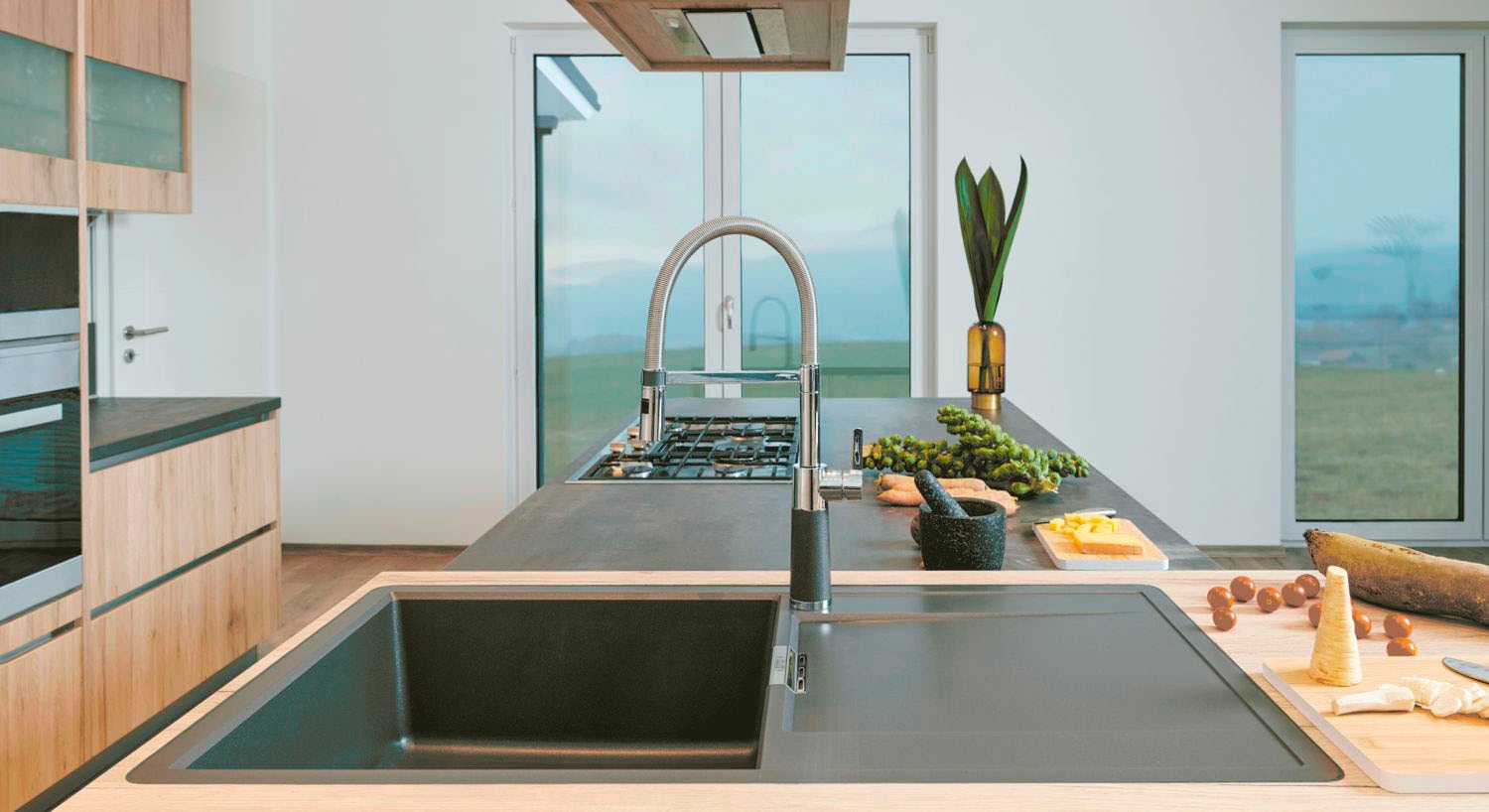 Schock Küchenarmatur »SC-550« Festauslauf, Strahl-Brause, Rückflussverhinderer, Schwenkbereich 150°