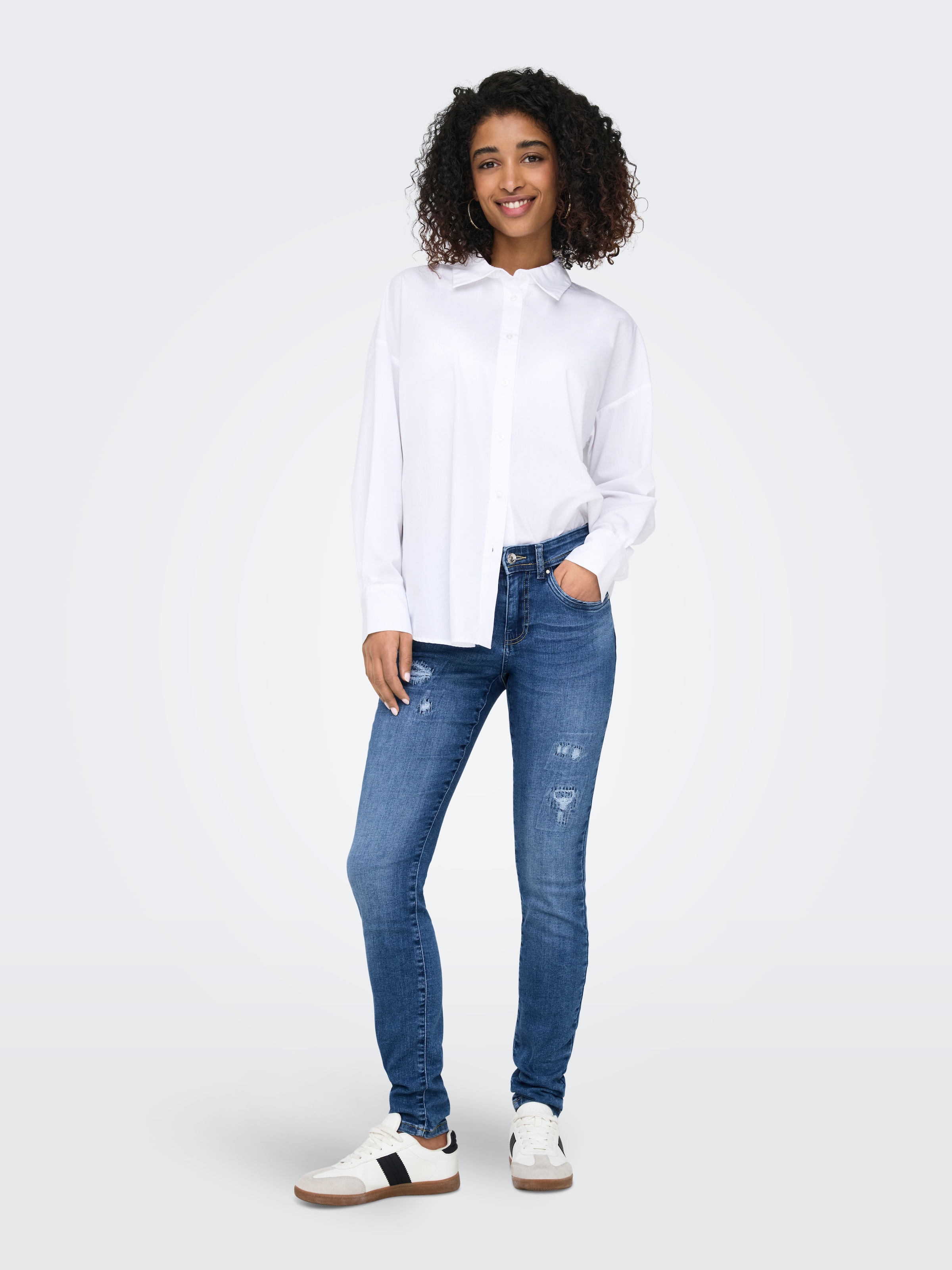 ONLY Skinny-fit-Jeans »ONLRUSH MID WAIST SK REP DNM MAS«