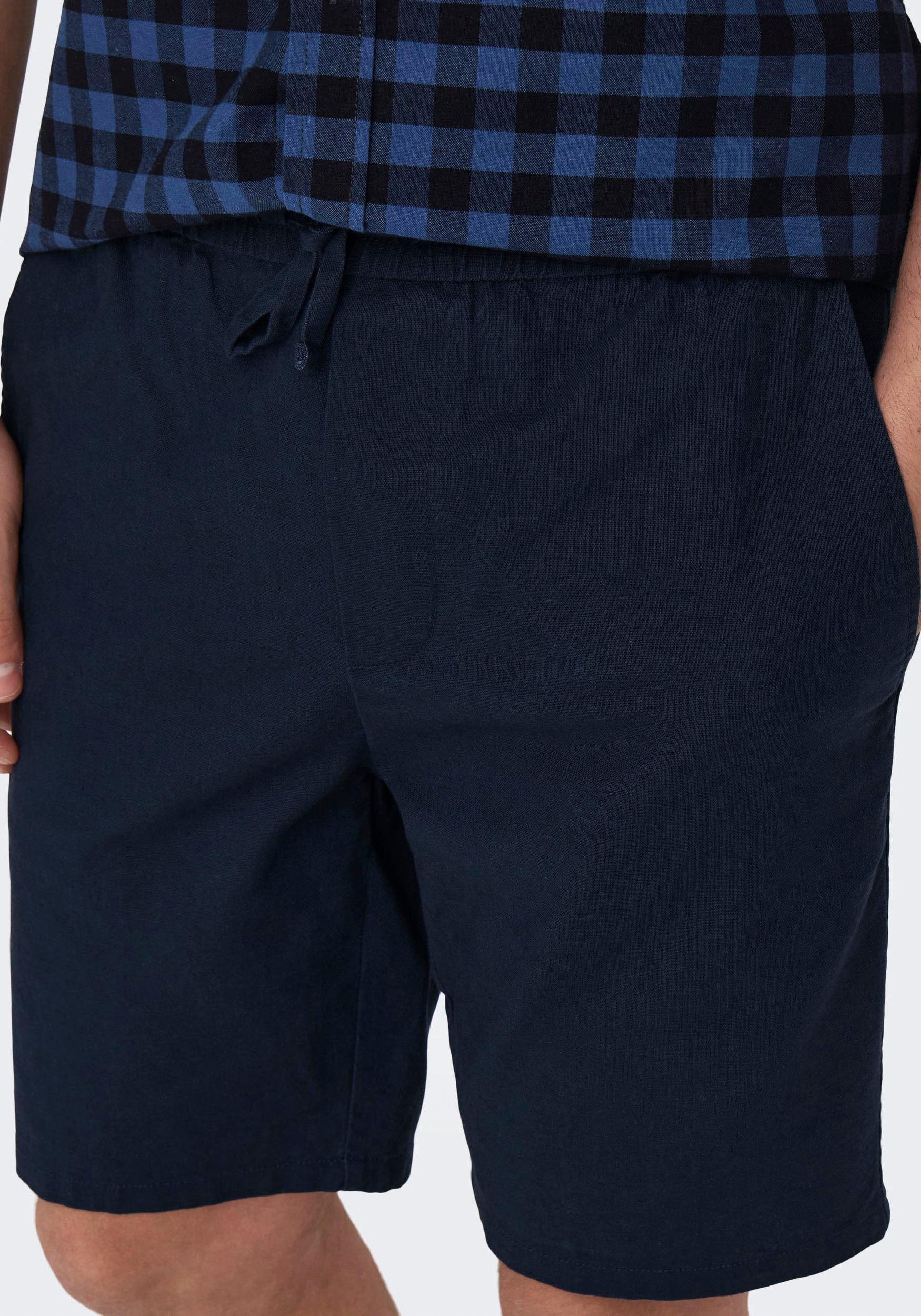 ONLY & SONS Shorts »ONSLINUS 0007 COT LIN SHORTS NOOS«