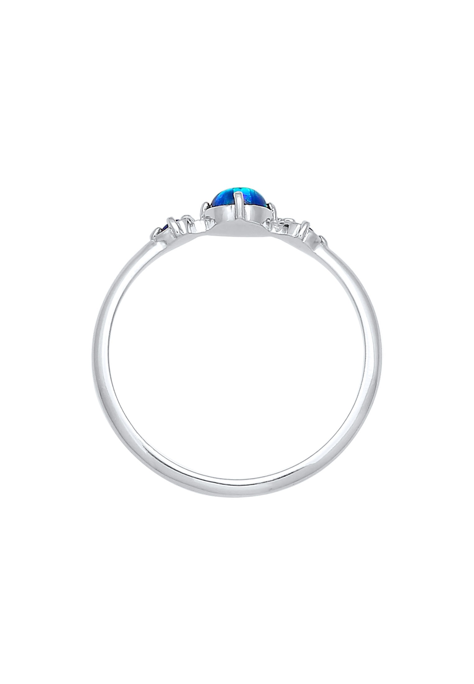 Elli Silberring »Ring Opal Rund Trio Vintage 925er Silber«
