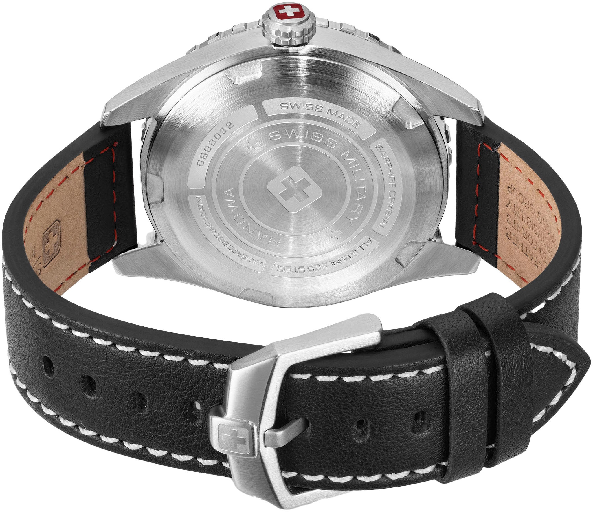 Swiss Military Hanowa Quarzuhr »AFTERBURN GMT«, Armbanduhr, Herrenuhr, Swiss Made, Datum, Saphirglas