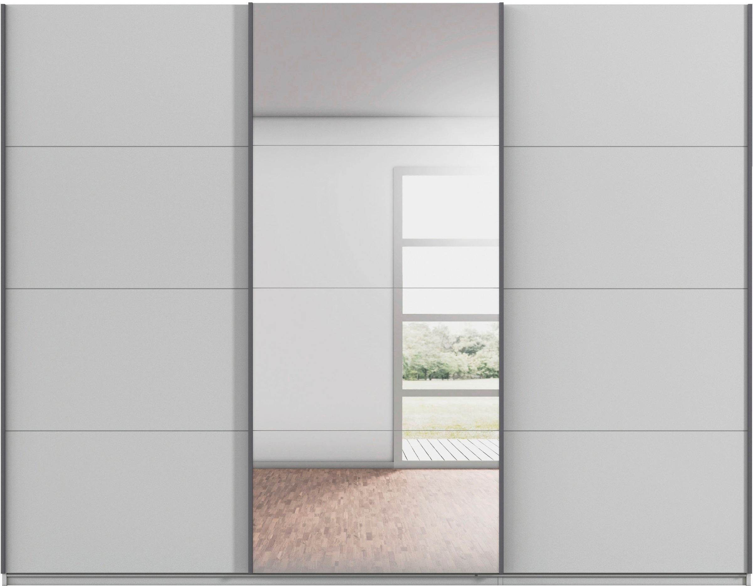 rauch Schwebetürenschrank »Kleiderschrank Schrank Garderobe AGORDO«, (in zwei Griff-Farben), Top Innenausstattung, in 4 Breiten und 2 Höhen MADE IN GERMANY