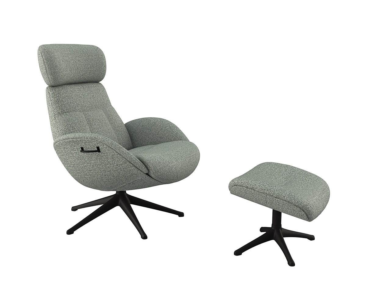 FLEXLUX Relaxsessel »Relaxchairs Elegant«, Premium Komfort, Rücken- & Kopfteilverstellung, drehbar, Fuß schwarz