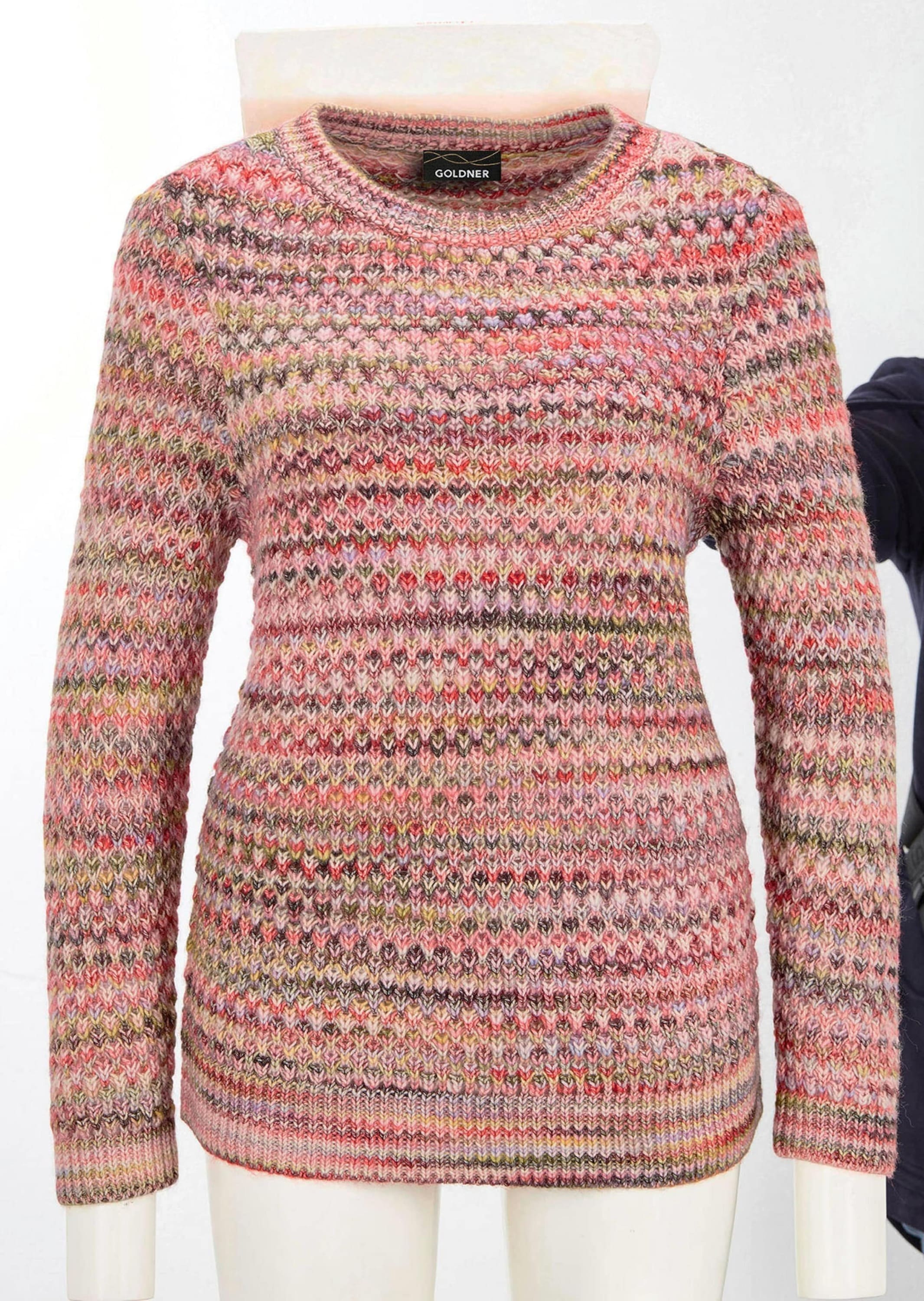 GOLDNER Rundhalspullover »Kurzgröße Strickpullover in Multicolor-Optik«