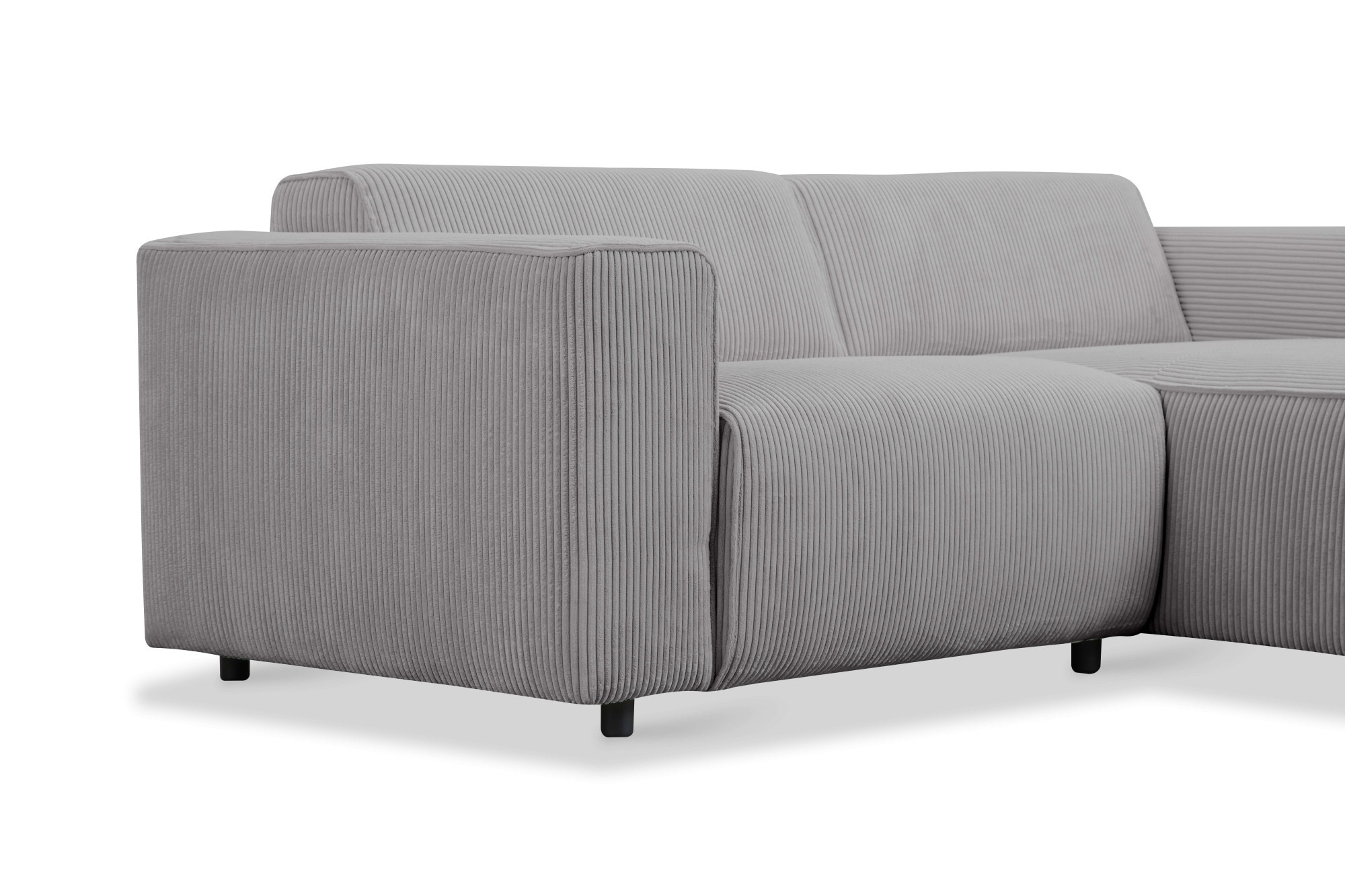 andas Ecksofa »Noord mit Kedernaht, Breite 234 cm«, Cord, Struktur, Webstoff, mit Wellenunterfederung, Massivholzrahmen